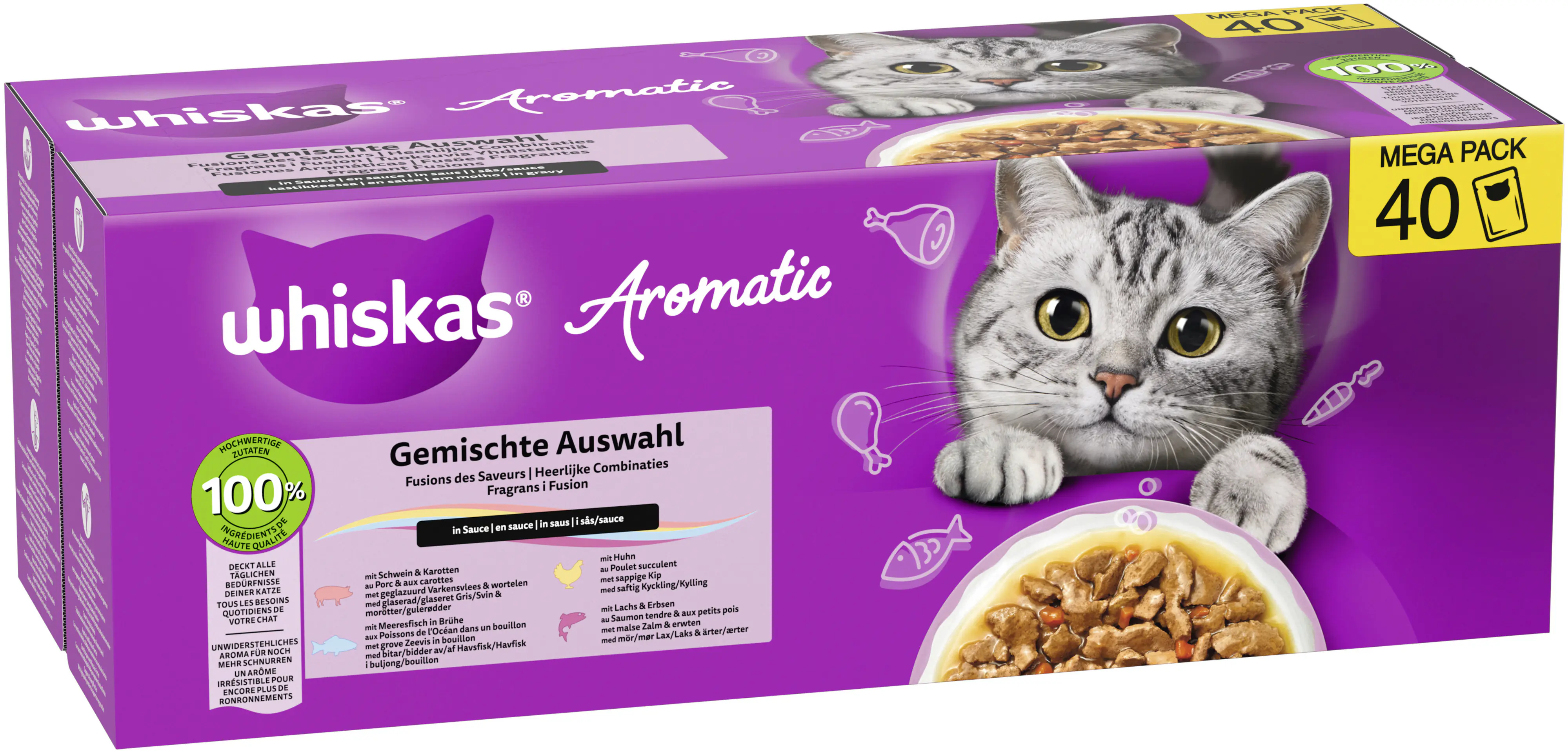 Whiskas Aromatic Selection Katzennassfutter Adult 40 x 85 g Fleisch & Fisch
