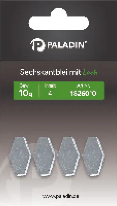 Paladin Angelblei Sechskantblei 10g mit Loch 4 Stück