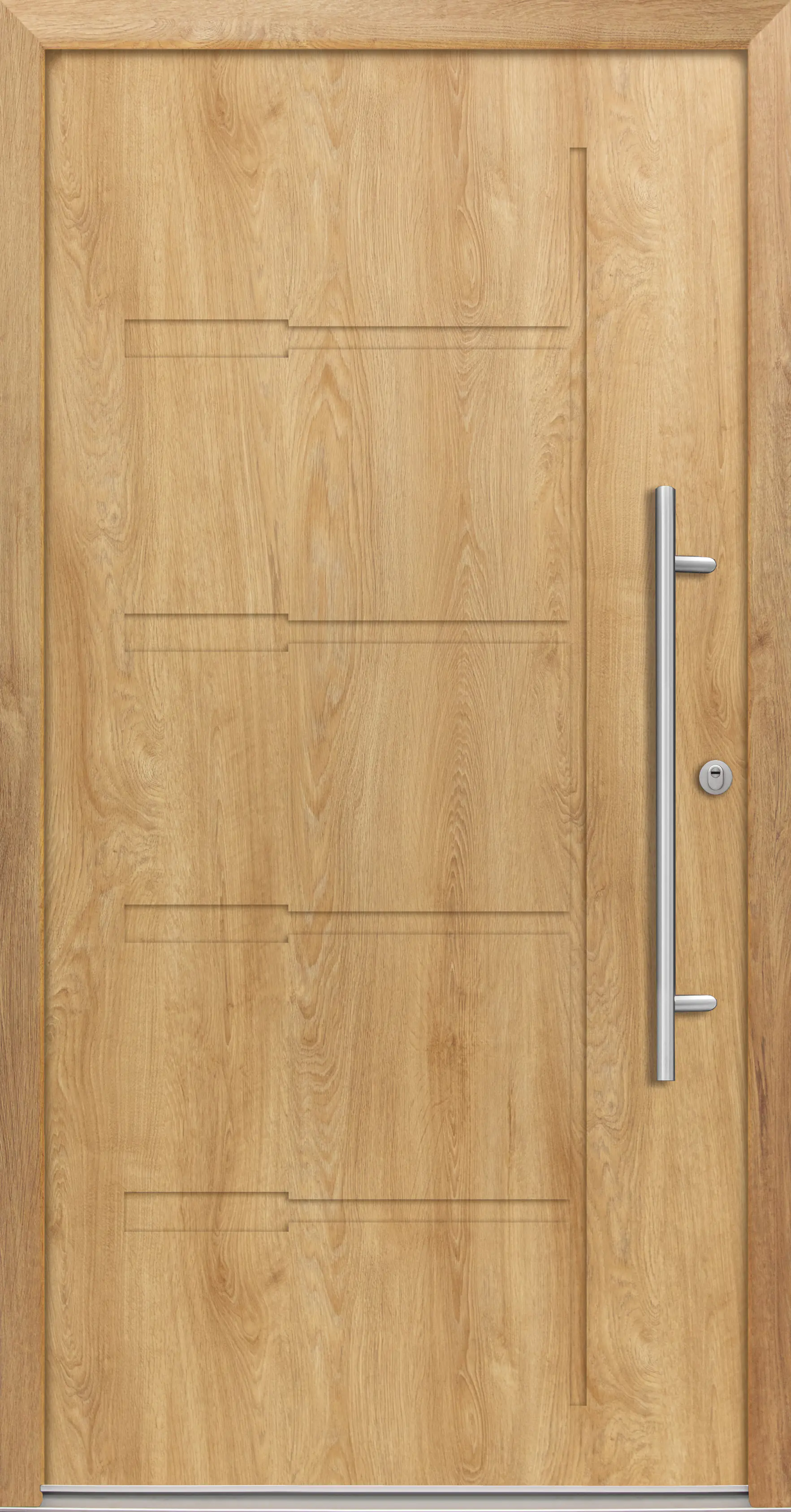 Splendoor Haustür Passivedoor Premium H1 RC2 Eiche Natur DIN Rechts 100 x 210 cm