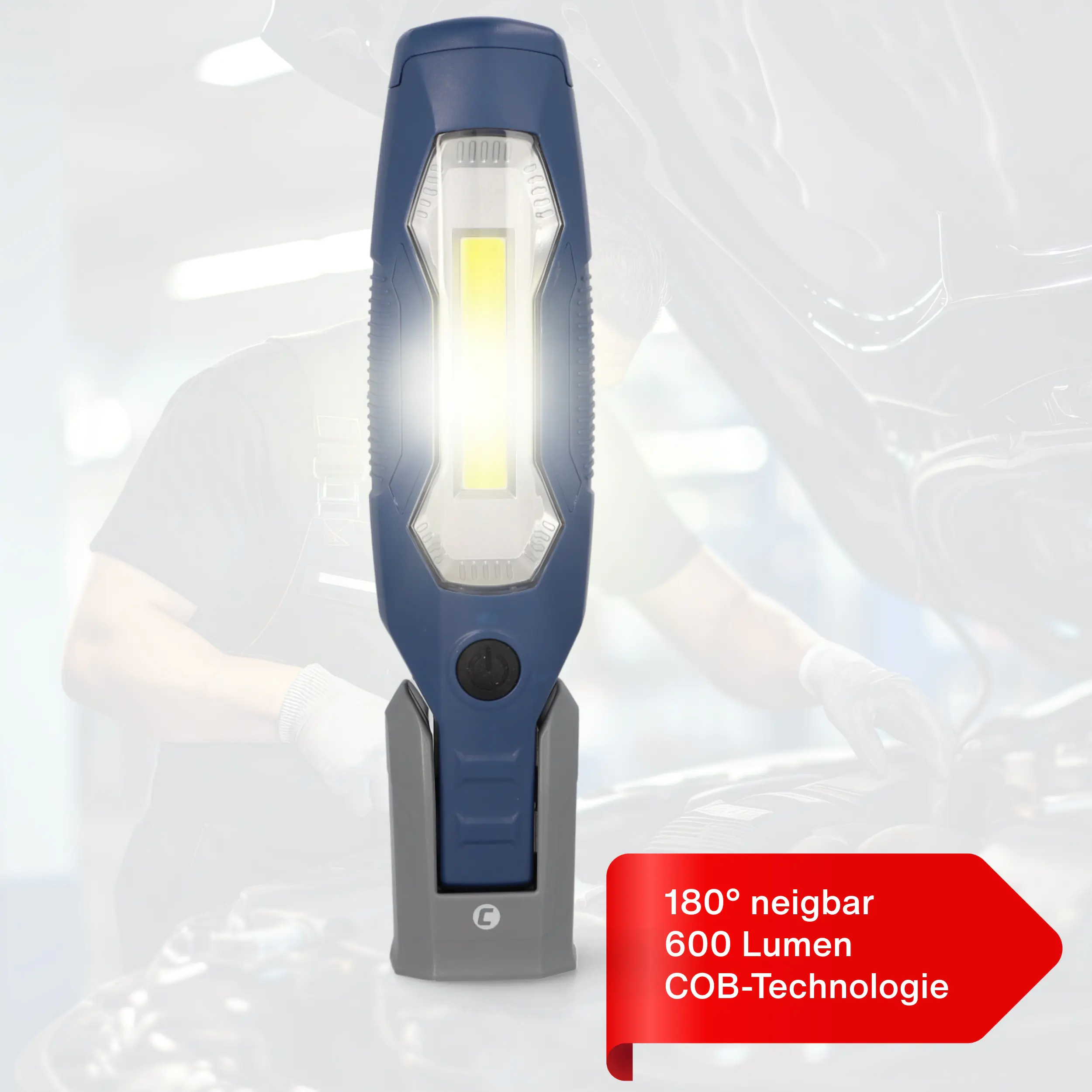 Cartrend LED-Werkstattleuchte 600 Lumen mit neigbaren Magnetfuß