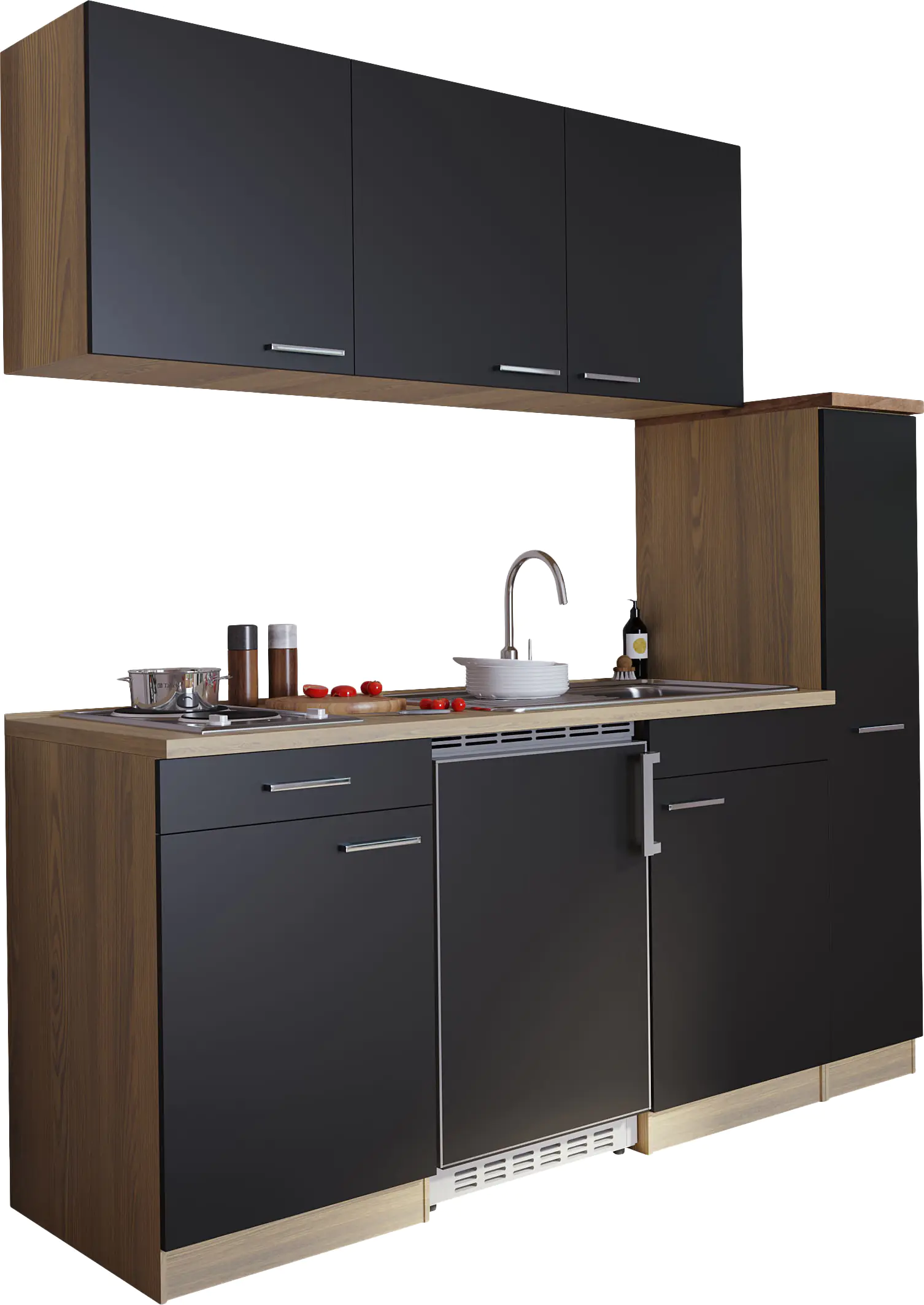Respekta Economy Küchenblock 180 cm schwarz, Eiche Sonoma, KB180ESS Respekta Economy Küchenblock 180 cm schwarz, Eiche Sonoma, KB180ESS