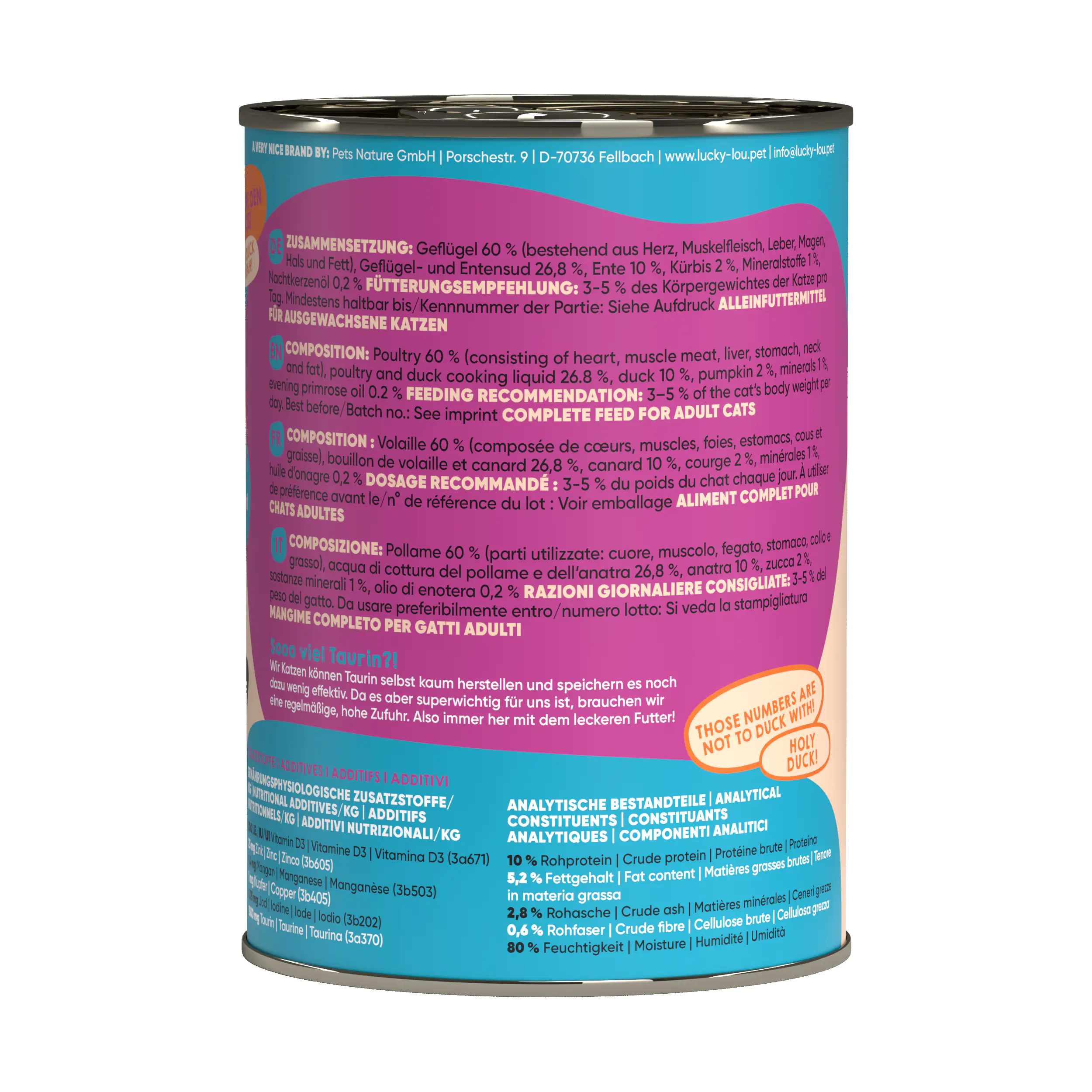 Lucky Lou Katzenfutter Geflügel und Ente 400 g Lucky Lou Katzenfutter Geflügel und Ente 400 g