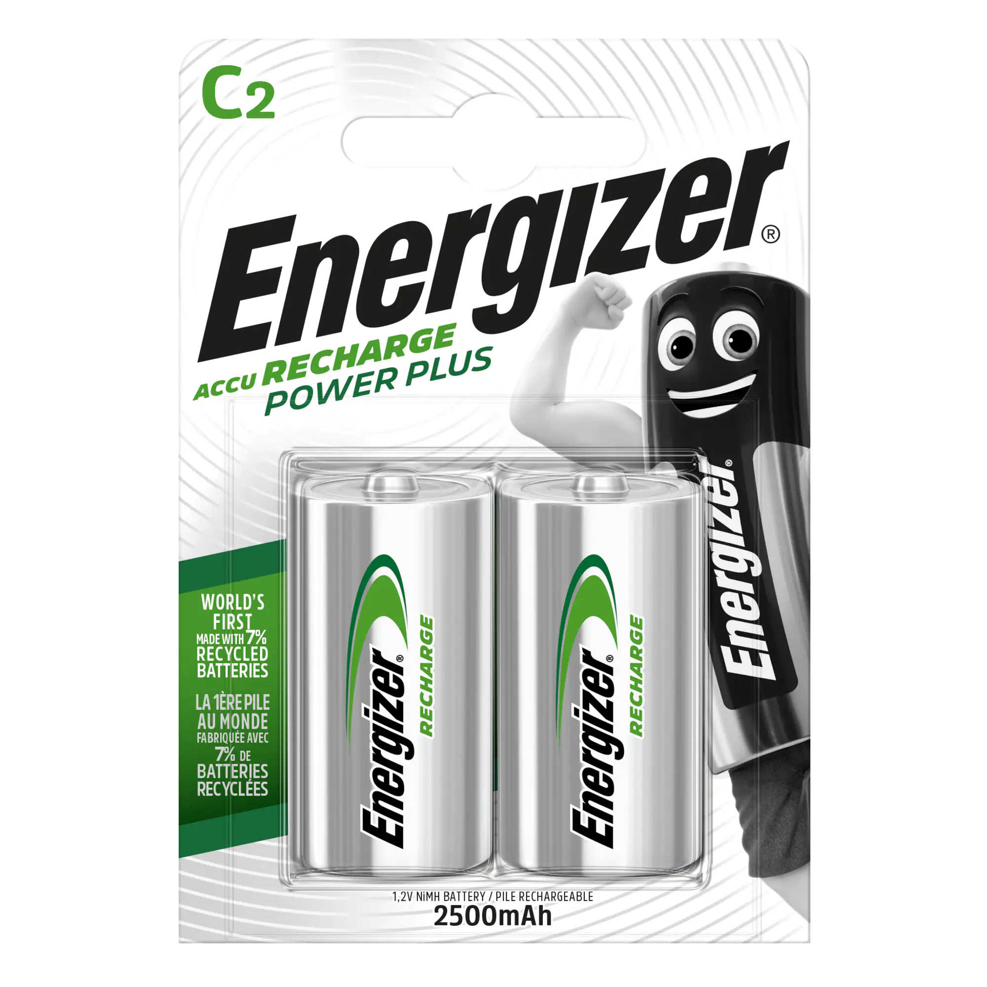 Energizer NiMH Akku Power Plus Baby C 2.500 mAh 2er Pack