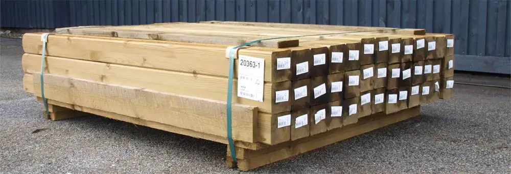 Plus Leimholzpfosten 147 cm 90 x 90 mm druckimprägniert Kopf gerundet