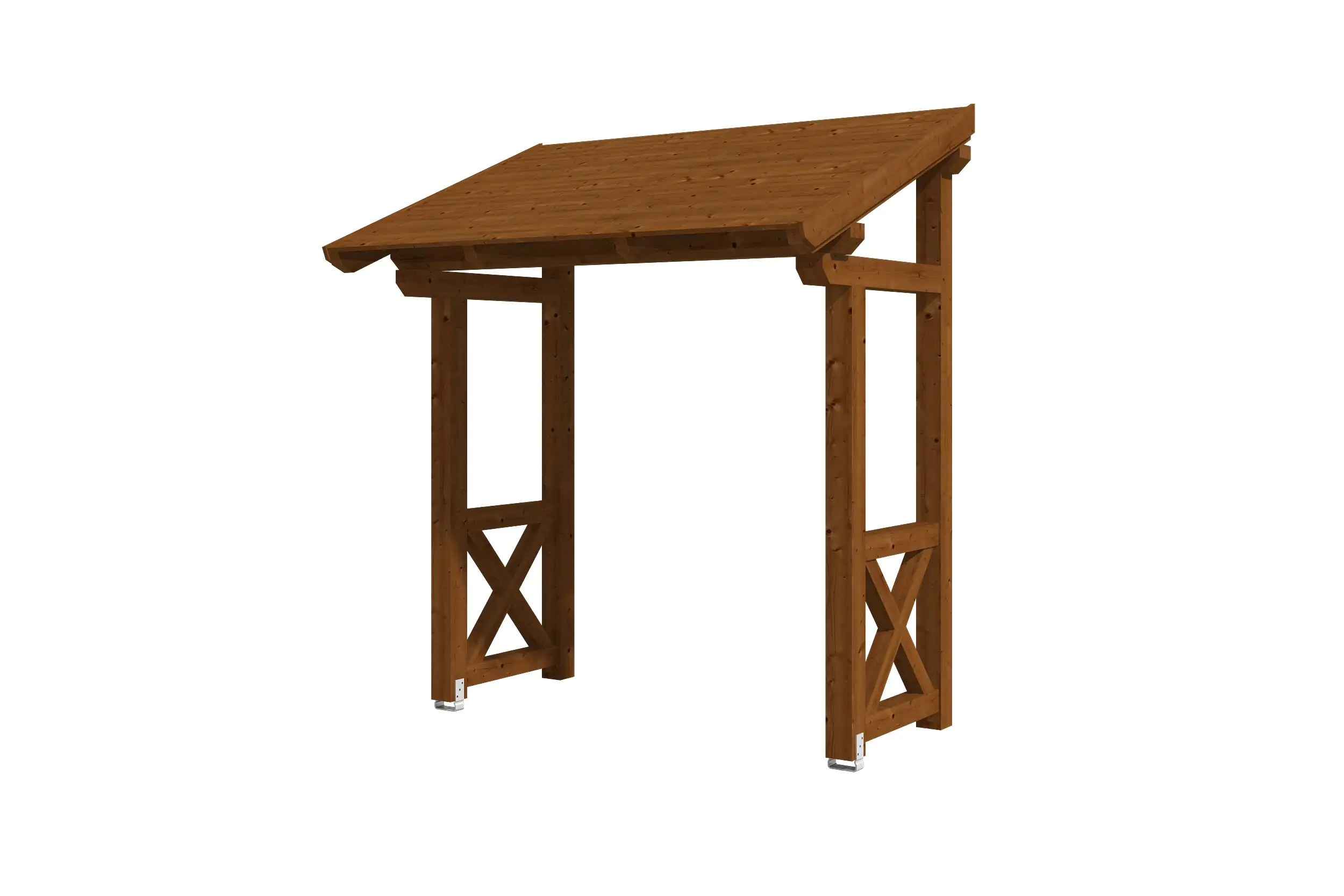 SKAN HOLZ Vordach Paderborn Typ 4 242 x 156 cm, lasiert in Nussbaum