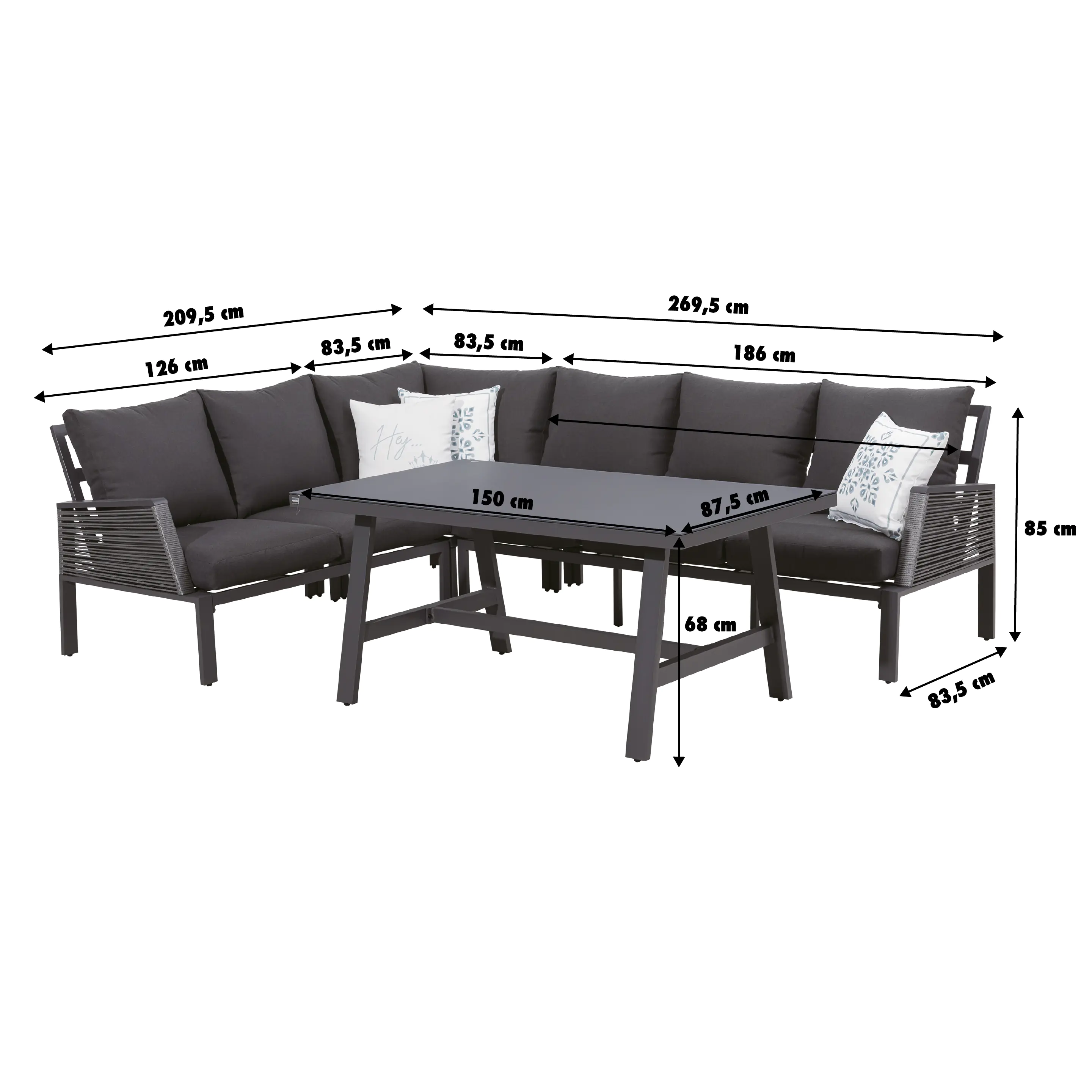 Primaster Dining Lounge Möbelset Apulia XL