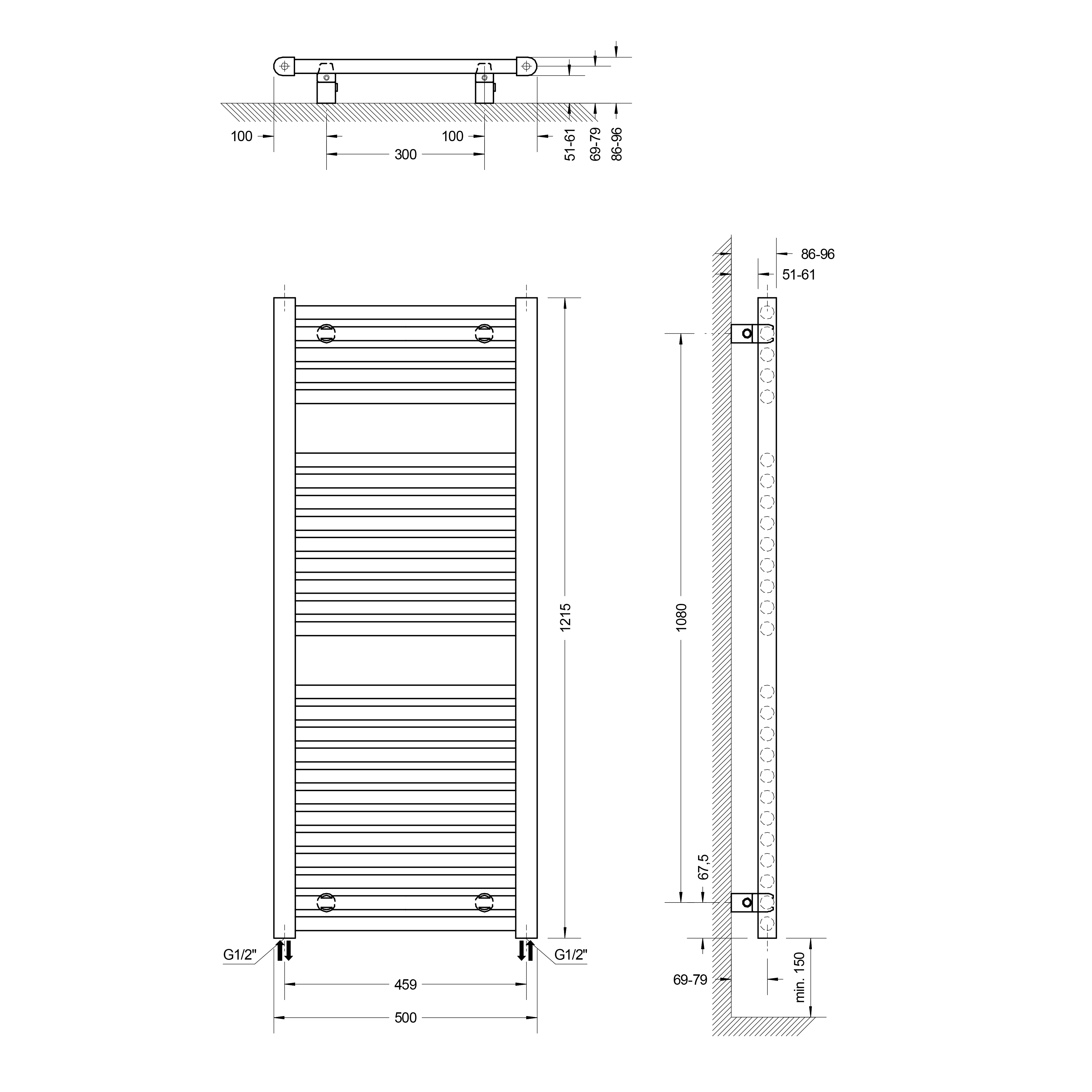 Schulte Badheizkörper München 121,5 x 50 cm 678 Watt