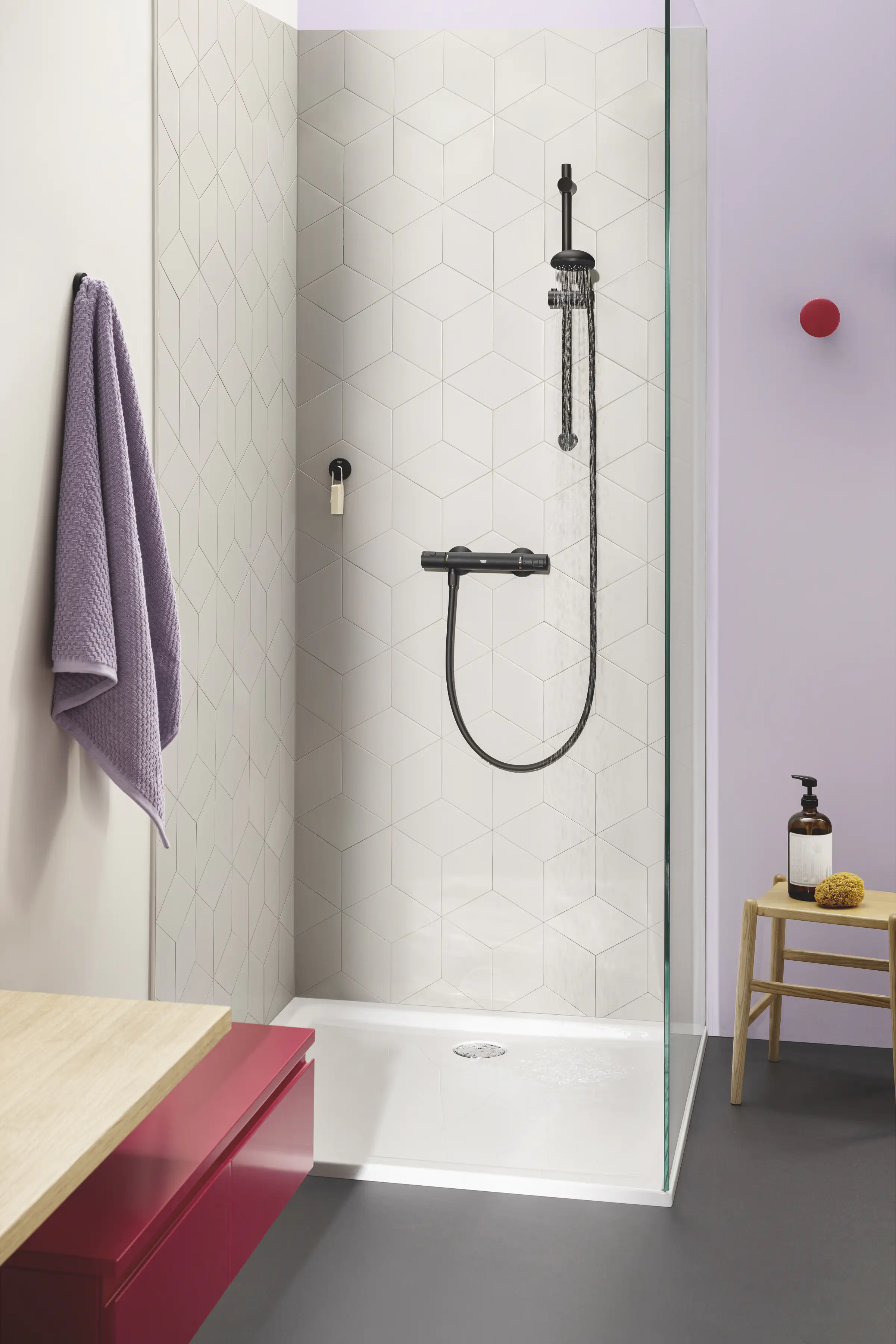 Grohe Duscharmatur mit Thermostat Precision Start schwarz matt Grohe Duscharmatur mit Thermostat Precision Start schwarz matt