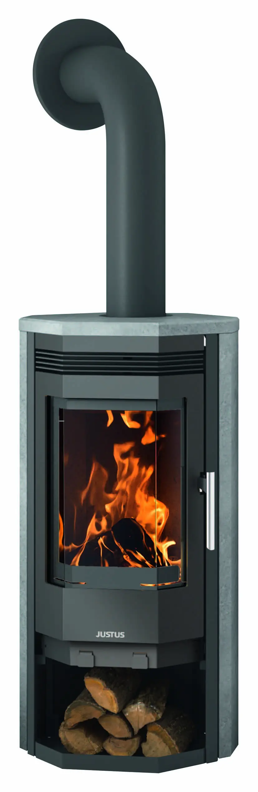 Justus Kaminofen Usedom 5 II Speckstein Korpus Stahl gussgrau 5,5 kW