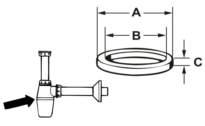 Cornat Gummi-Dichtung für Tassen-Geruchsverschluss eines Flaschensiphon