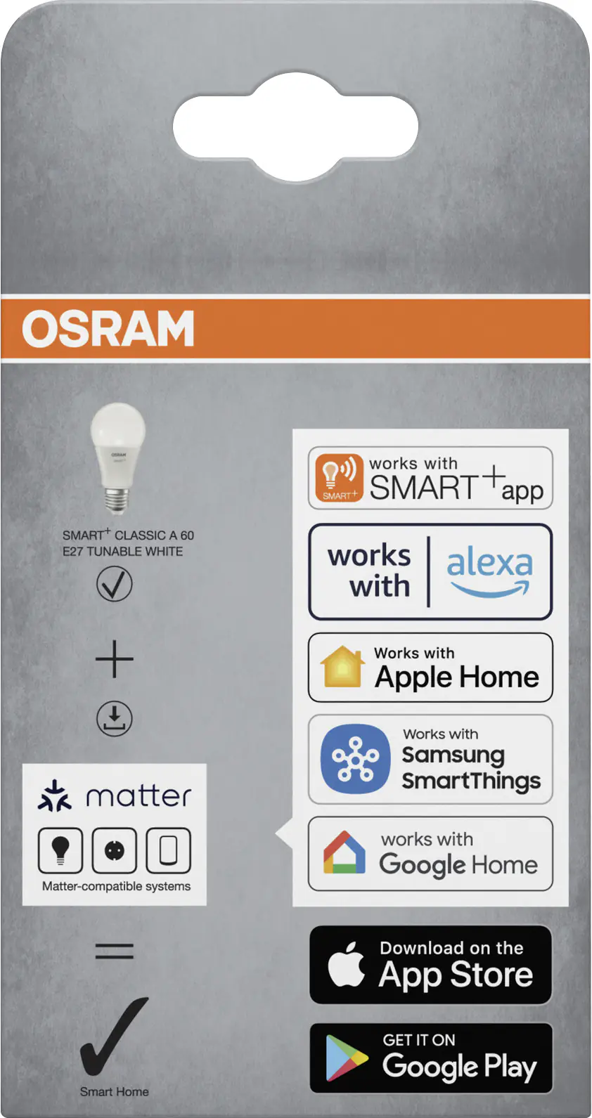 Osram SMART+ Matter Leuchtmittel E27 Classic 9W matt CCT