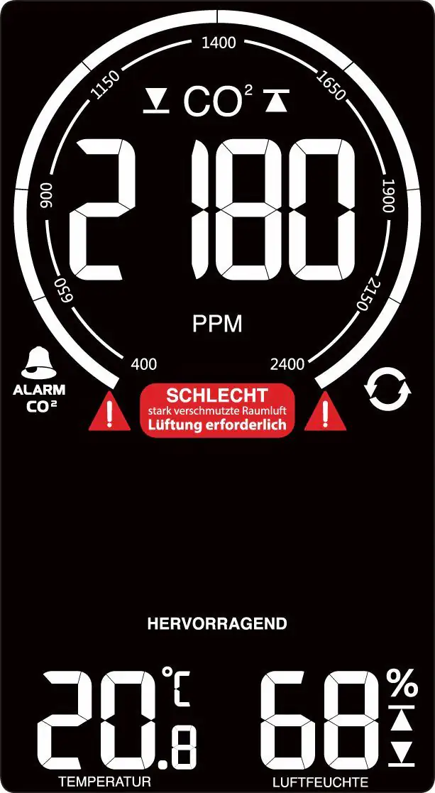 4029665610306_1 Technoline Luftgütemonitor WL 1030 Schimmel-Prävention Lüftungsempfehlung