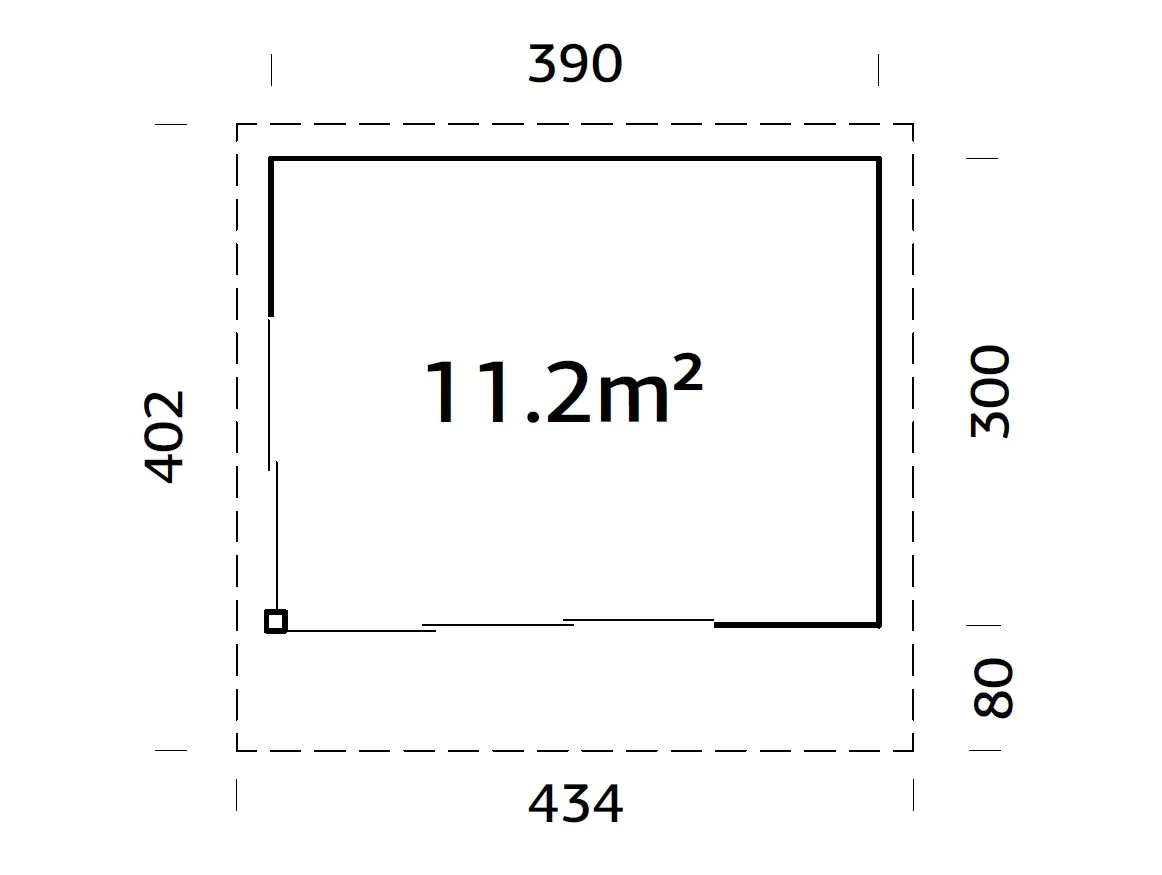 Palmako Gartenhaus Andrea 390 x 300 cm Slide Plus mit Schiebetüren naturbelassen