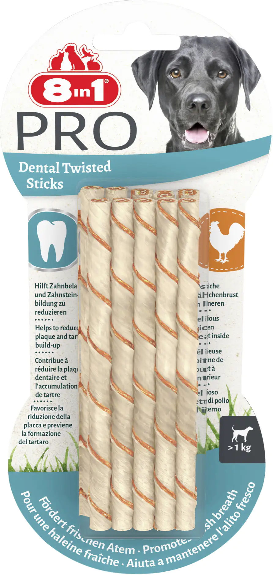 8in1 Delights Twisted Kausticks Pro Dental 10 Stück