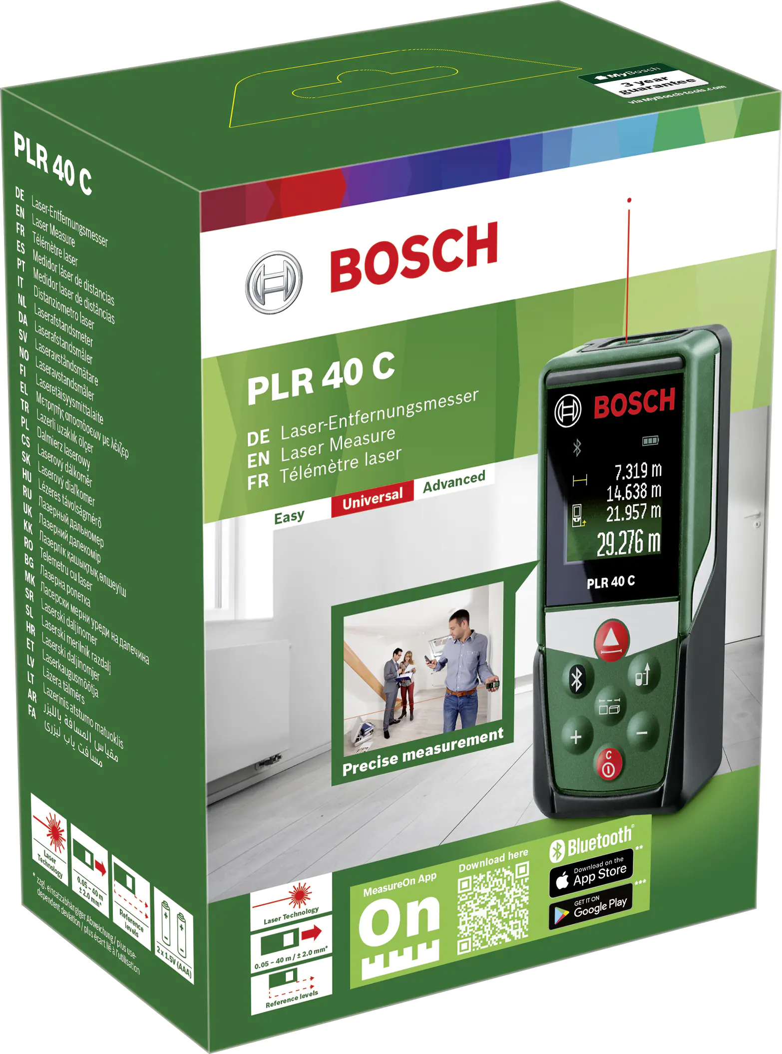 Bosch Laser-Entfernungsmessgerät PLR 40 C inkl. Batterien