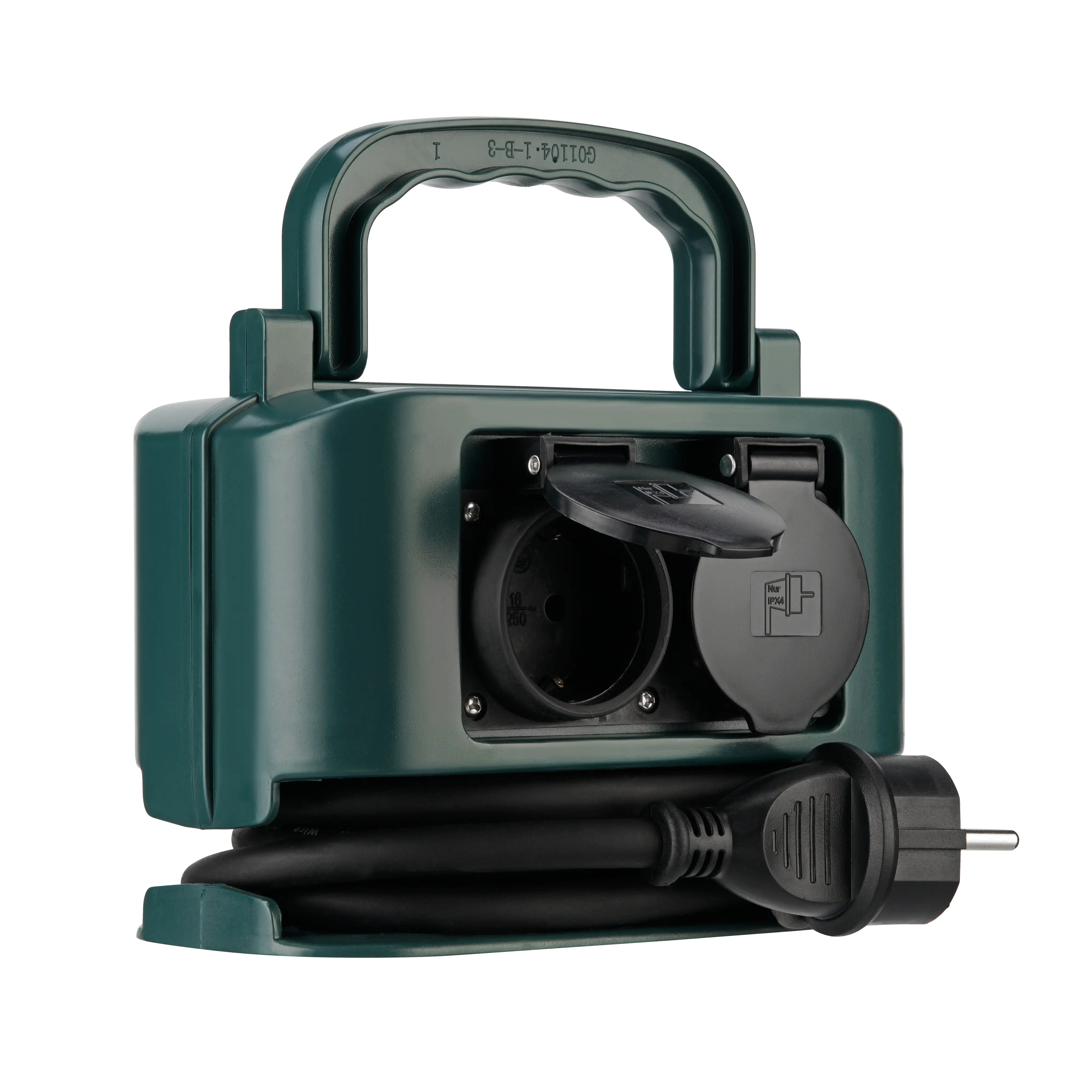 REV Steckdosenverteiler  2m  4-fach, Außen, grün-schwarz REV Steckdosenverteiler  2m  4-fach, Außen, grün-schwarz