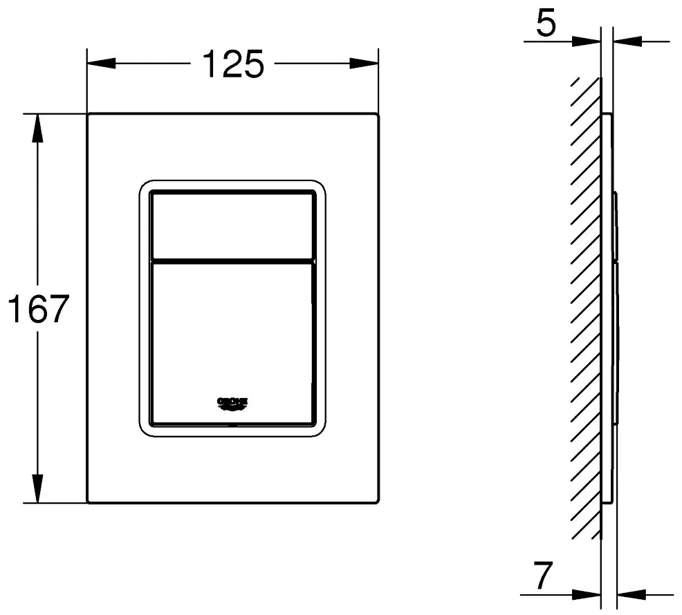 Grohe Skate Cosmopolitan S Abdeckplatte 13 x 17 cm chrom