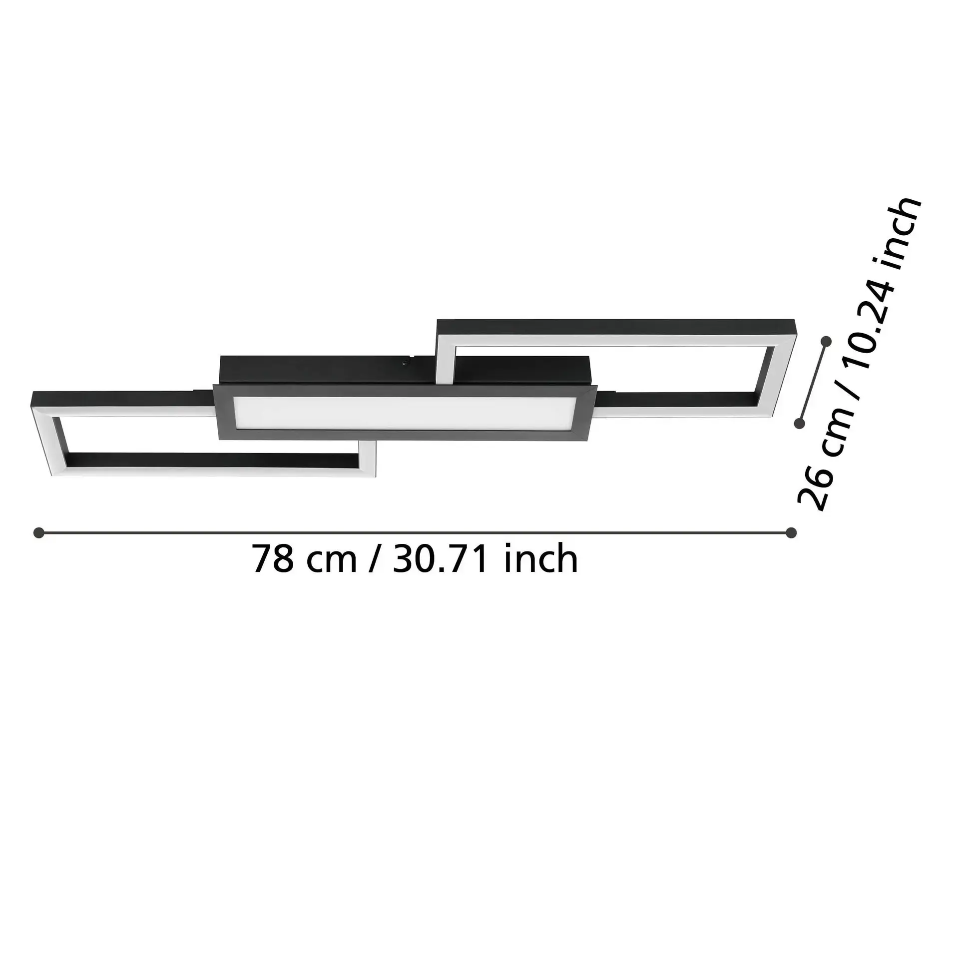 Eglo LED Deckenleuchte Fomento schwarz 78 x 26 cm warmweiß-kaltweiß