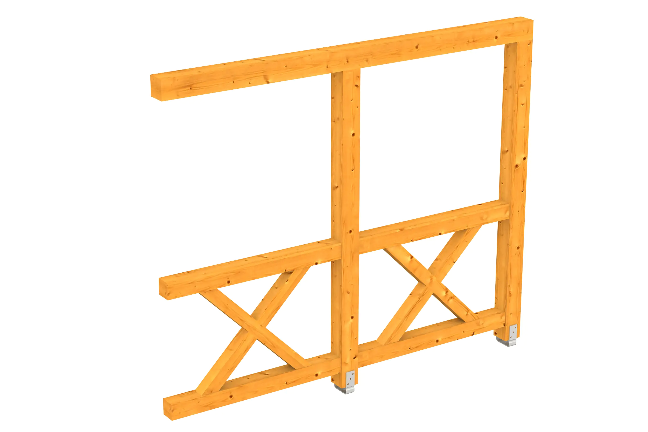 SKAN HOLZ Seitenwand Andreaskreuz (Wandanbau) 255 x 210 cm, Fichte