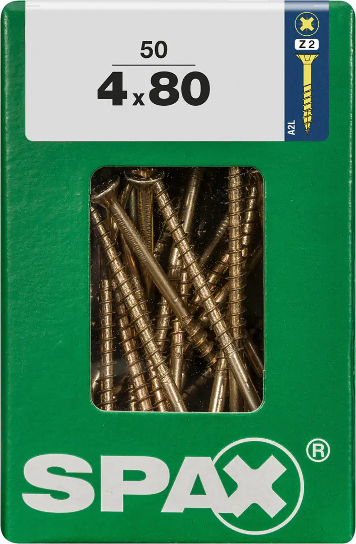 Spax Universalschrauben 4.0 x 80 mm PZ 2 - 50 Stk.
