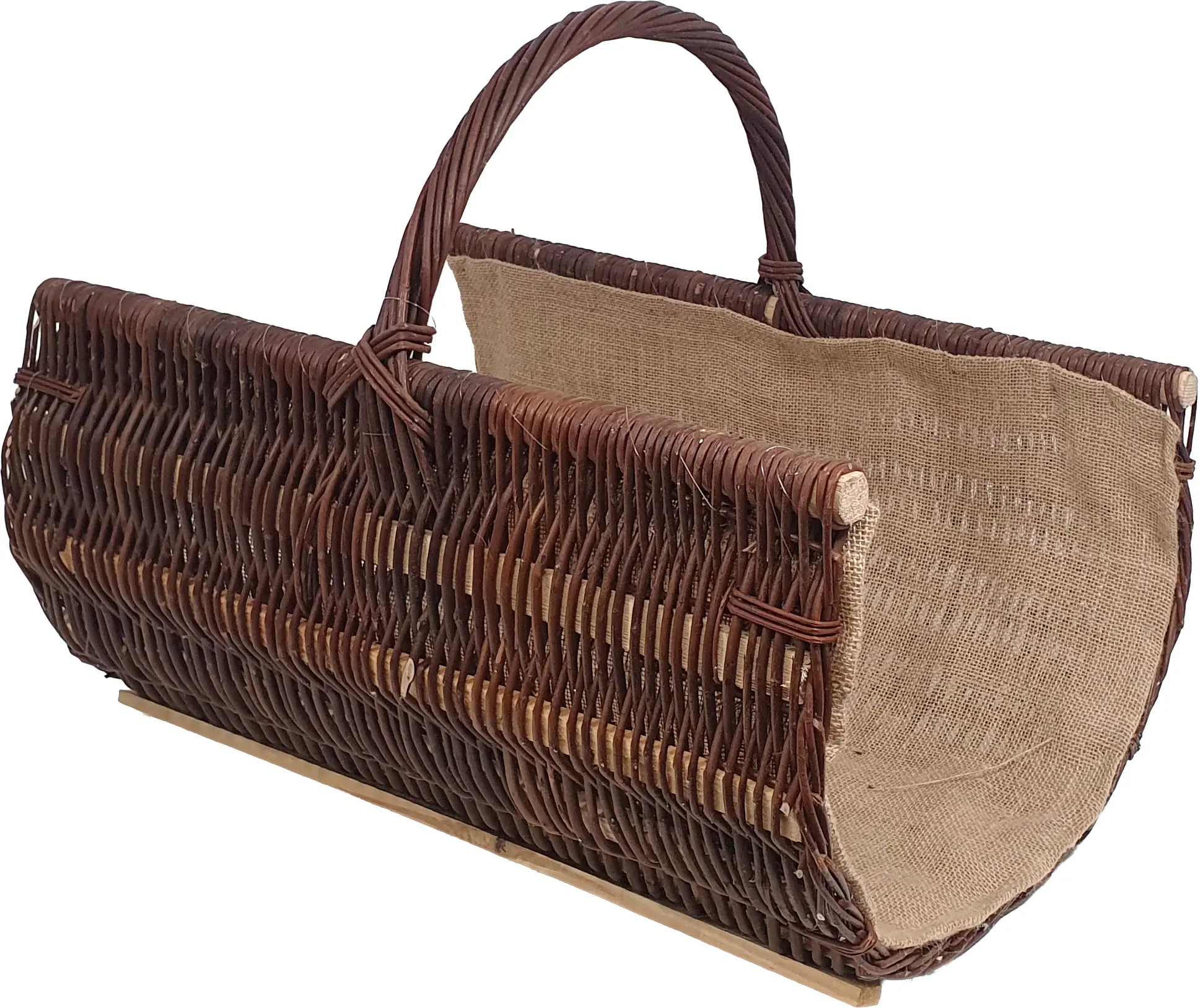 Brennholzkorb mit Jute braun  groß