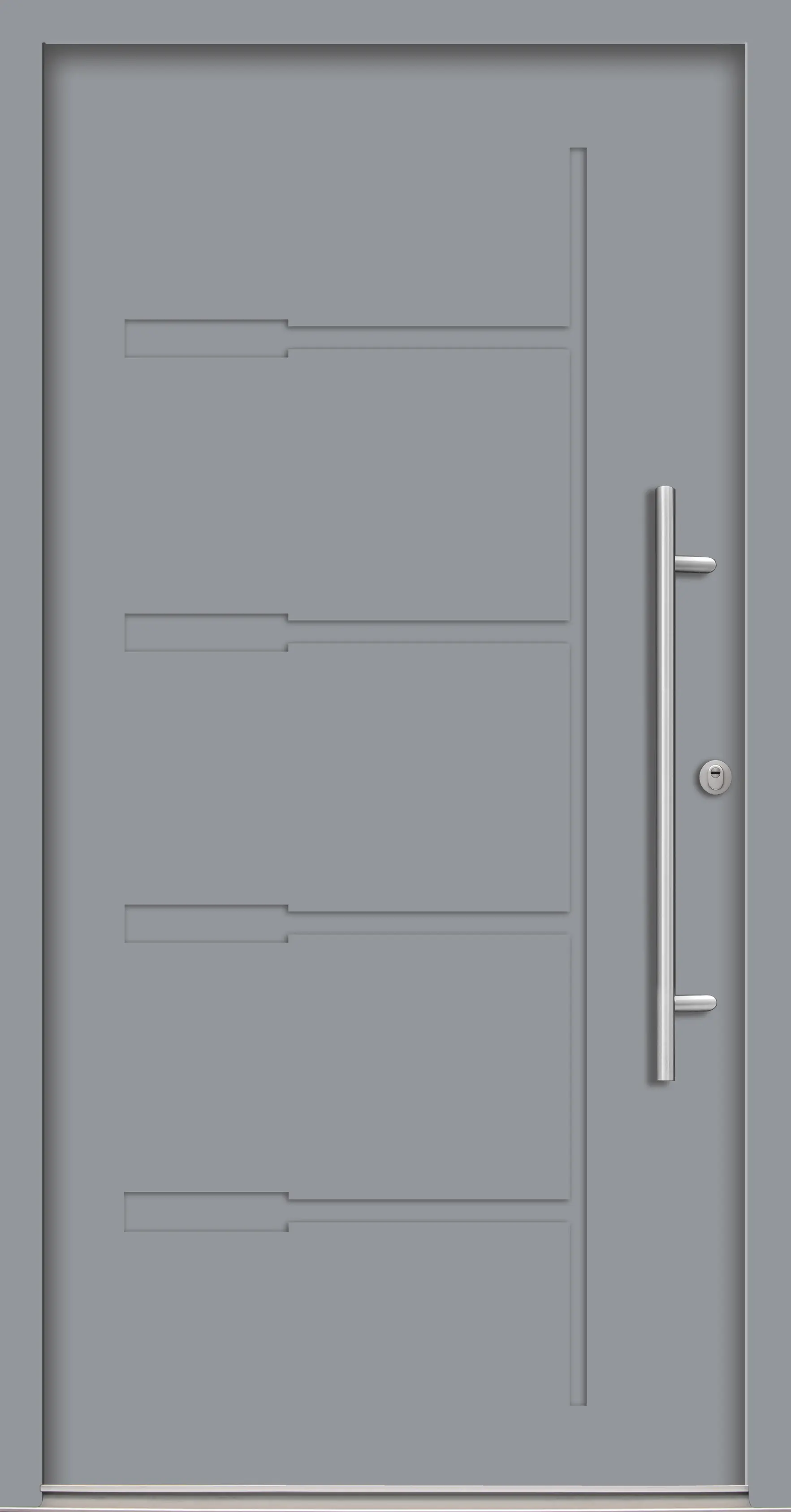 Splendoor Haustür Passivedoor Premium H1 Grau DIN Rechts 100 x 210 cm