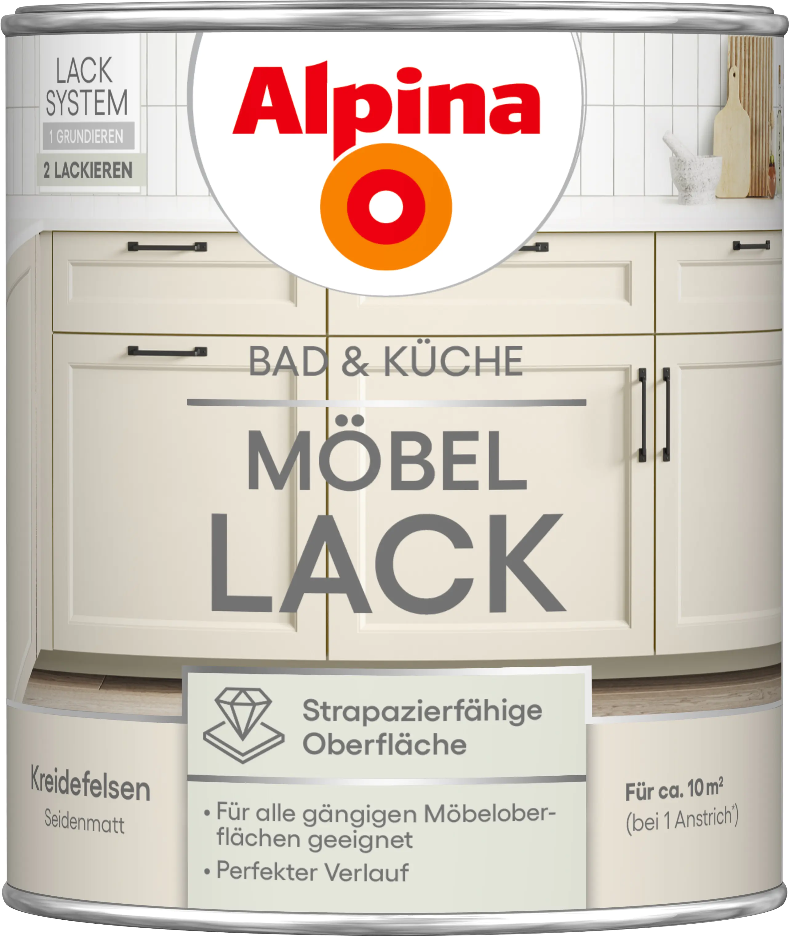 Alpina Möbellack für Küche & Badezimmer Kreidefelsen 750 ml Alpina Möbellack für Küche & Badezimmer Kreidefelsen 750 ml
