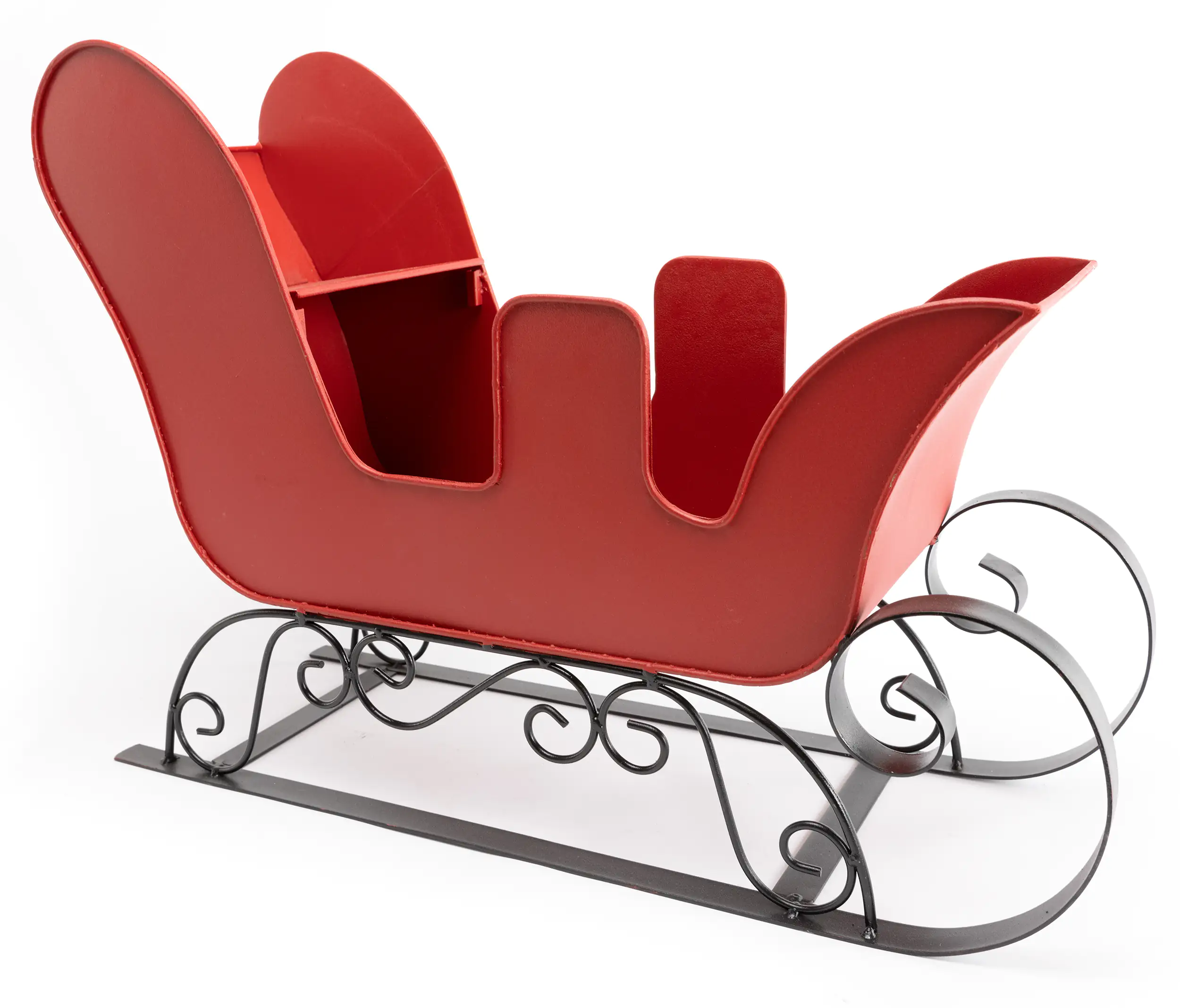 TrendLine Dekofigur Metall Schlitten 55 x 39 cm rot