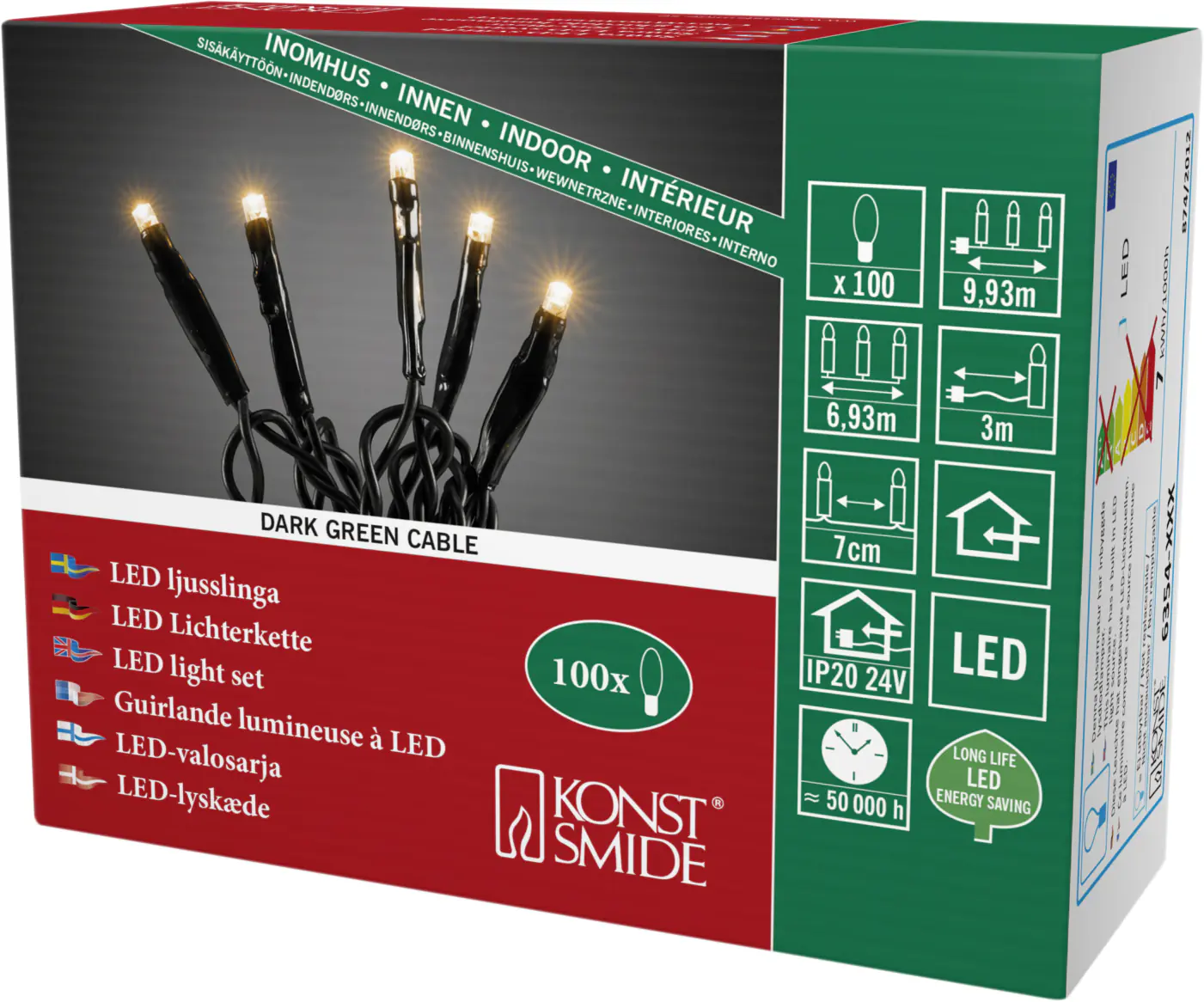 Konstsmide Microlichterkette 100 LED, bernstein