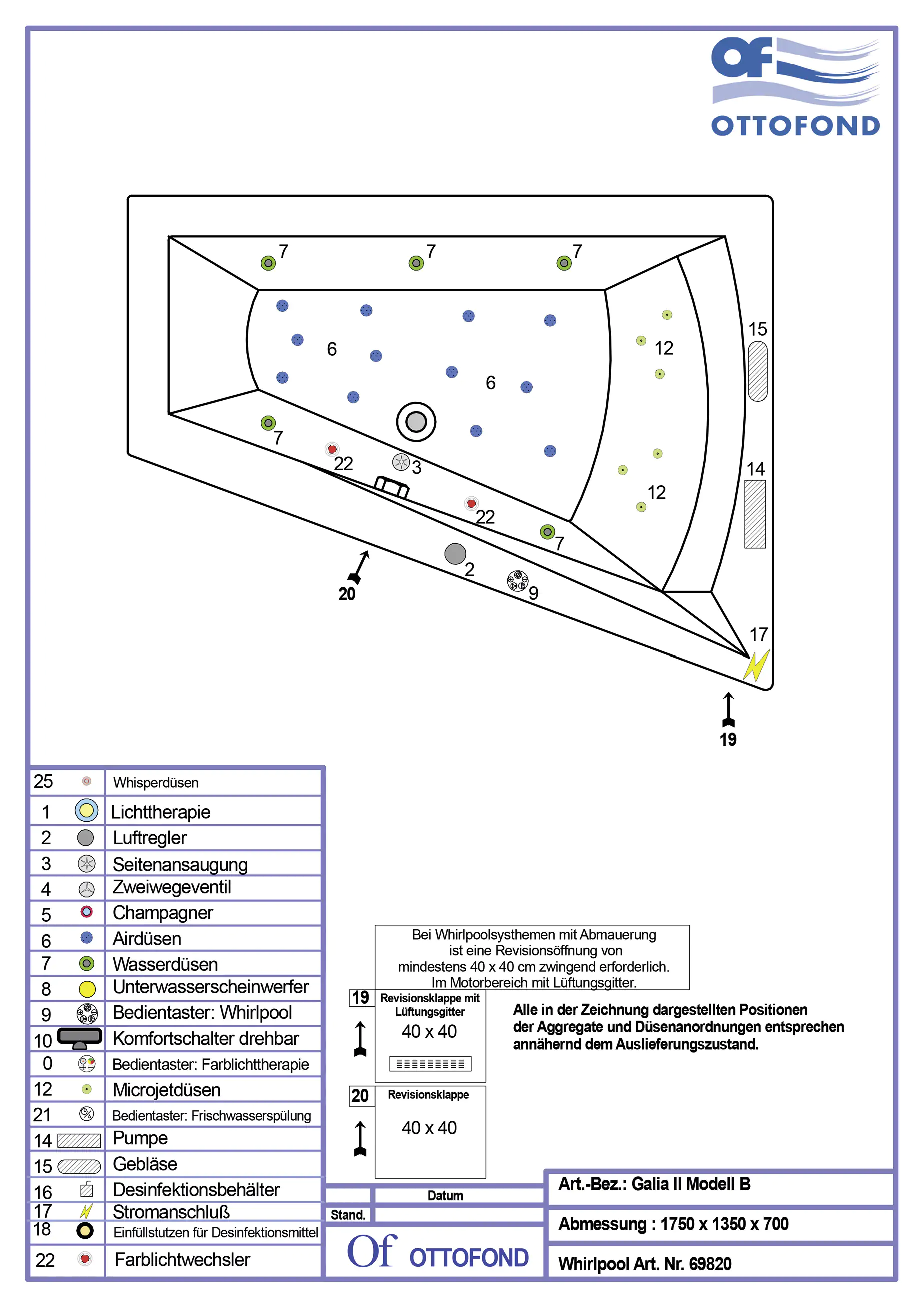 Ottofond Whirlpool Galia II Mod. B 175 x 135 cm, weiß Kombisystem Ottofond Whirlpool Galia II Mod. B 175 x 135 cm, weiß Kombisystem