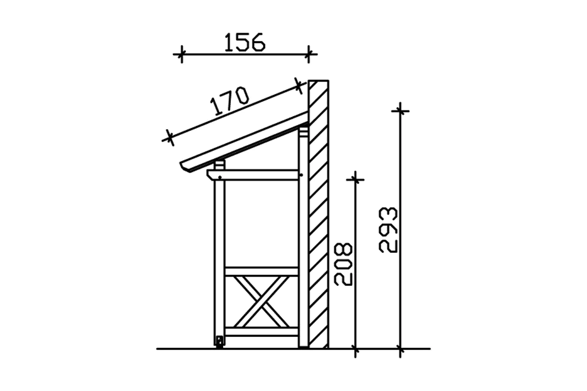 SKAN HOLZ Vordach Paderborn Typ 5 336 x 156 cm, lasiert in Nussbaum