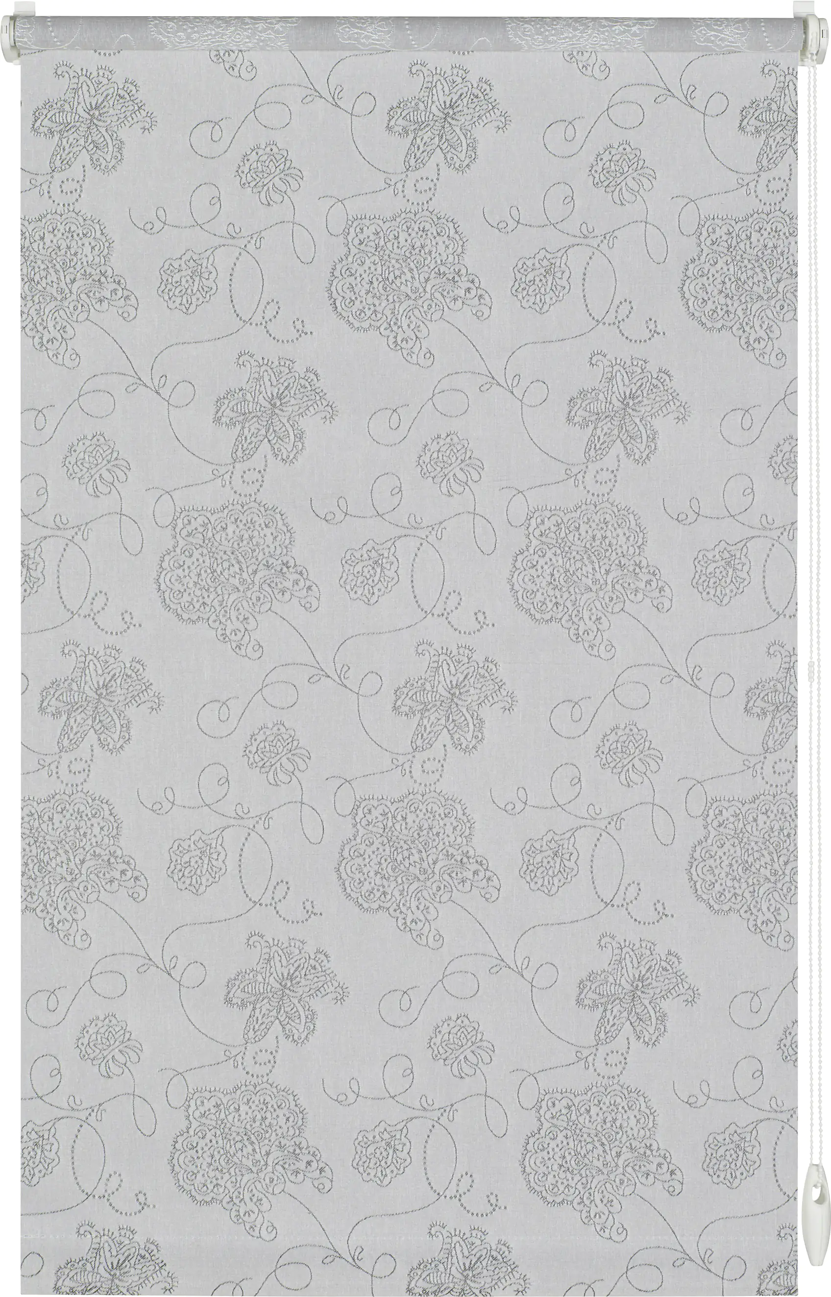 Gardinia EasyFix Rollo bestickt silber 75 x 150 cm Gardinia EasyFix Rollo bestickt silber 75 x 150 cm