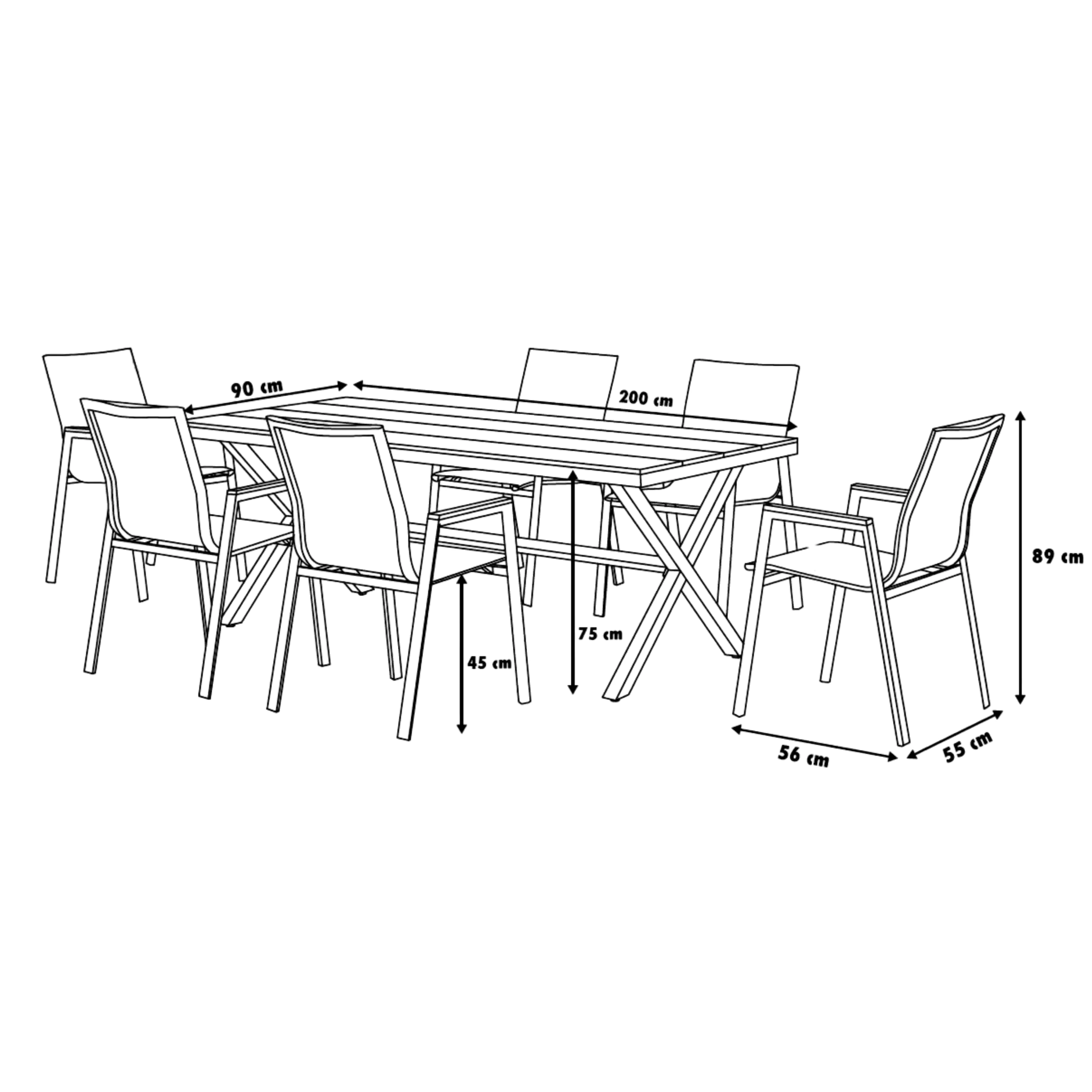 Primaster Garten-Essgruppe Milos 6 Personen Primaster Garten-Essgruppe Milos 6 Personen