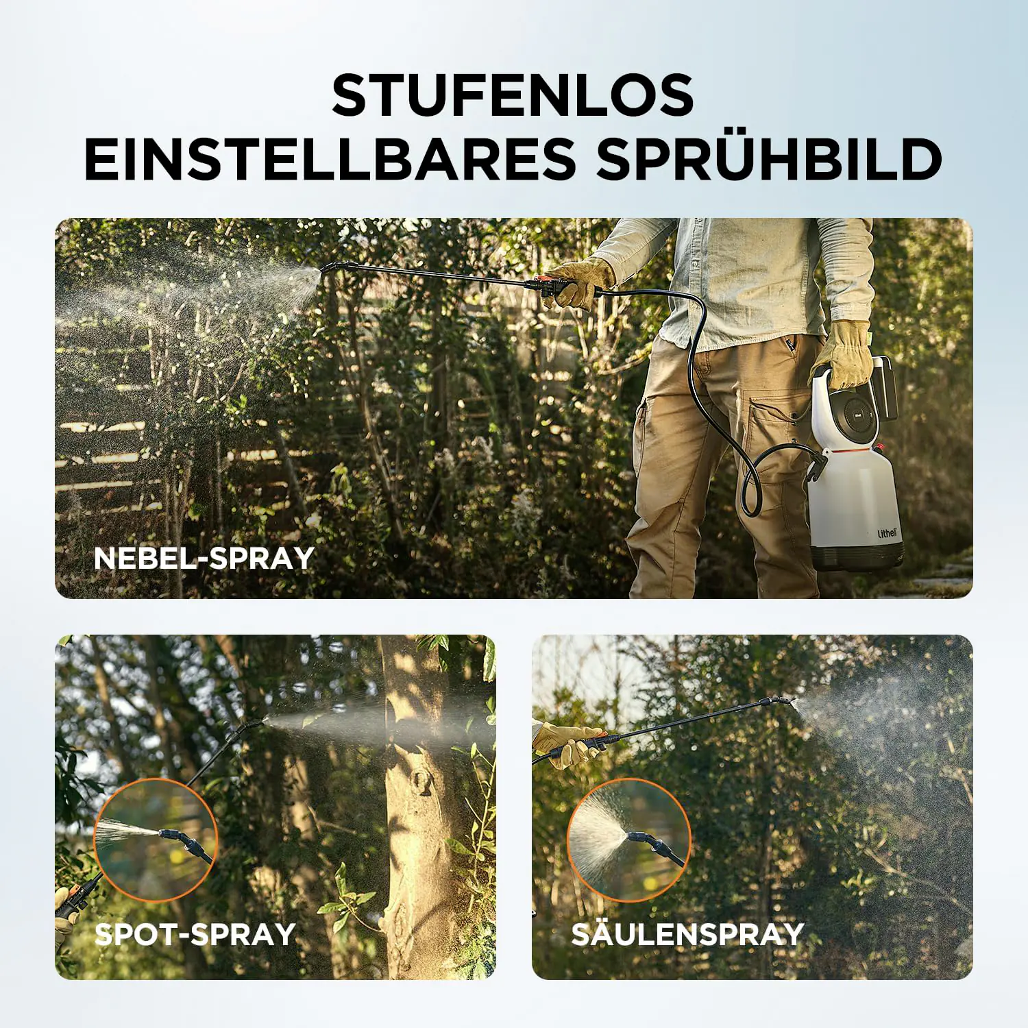 Litheli Akku-Sprühgerät U20 20V, inkl. Akku 2.0Ah