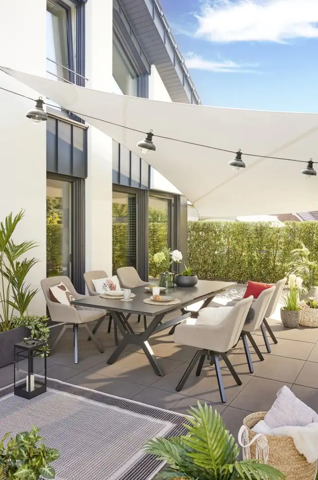 Primaster Lounge Möbelset Miramar 5-teilig natur mit wetterfestem Bezug