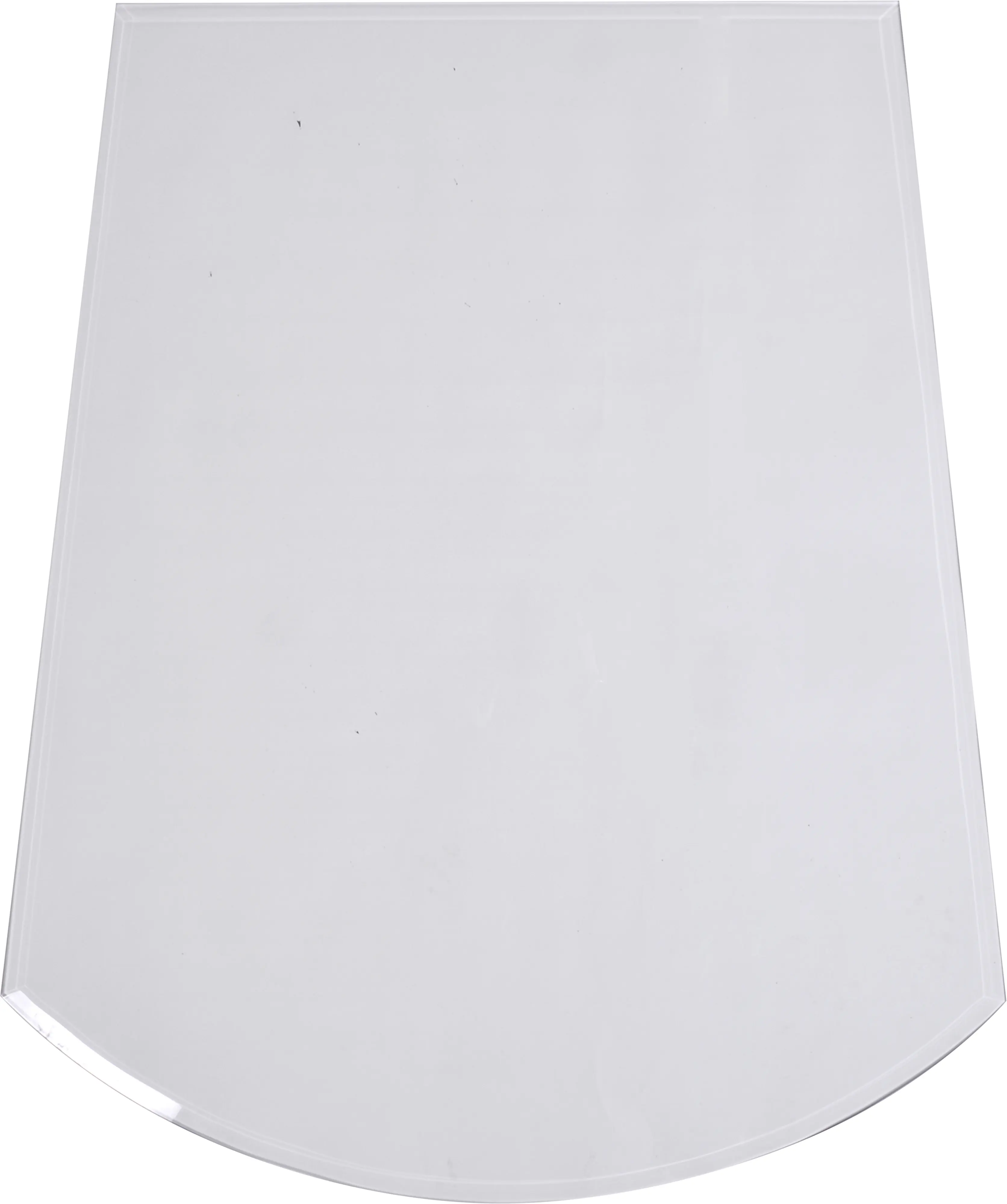 FireFix Glasbodenplatte mit Facette 100 x 120 cm trapezbogen klarglas