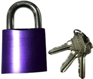 TrendLine Vorhängeschloss Aluminium lila 90 mm inkl. 3 Schlüssel
