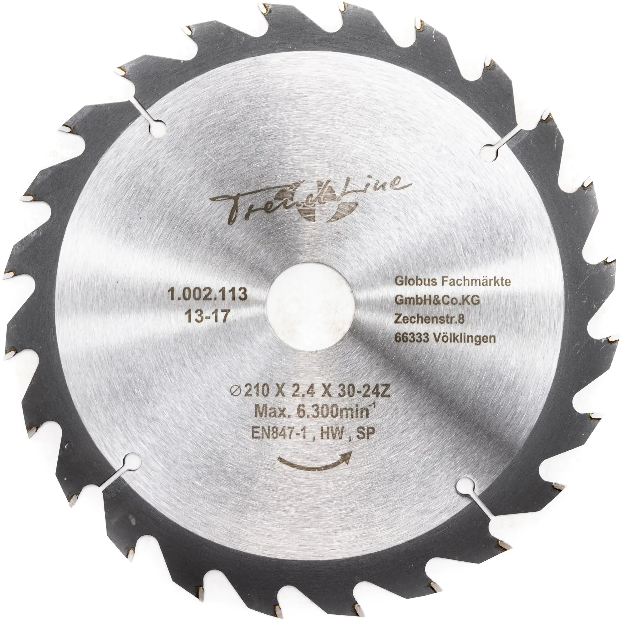 TrendLine HM-Kreissägeblatt Ø 210 mm Bohrung Ø 30 mm