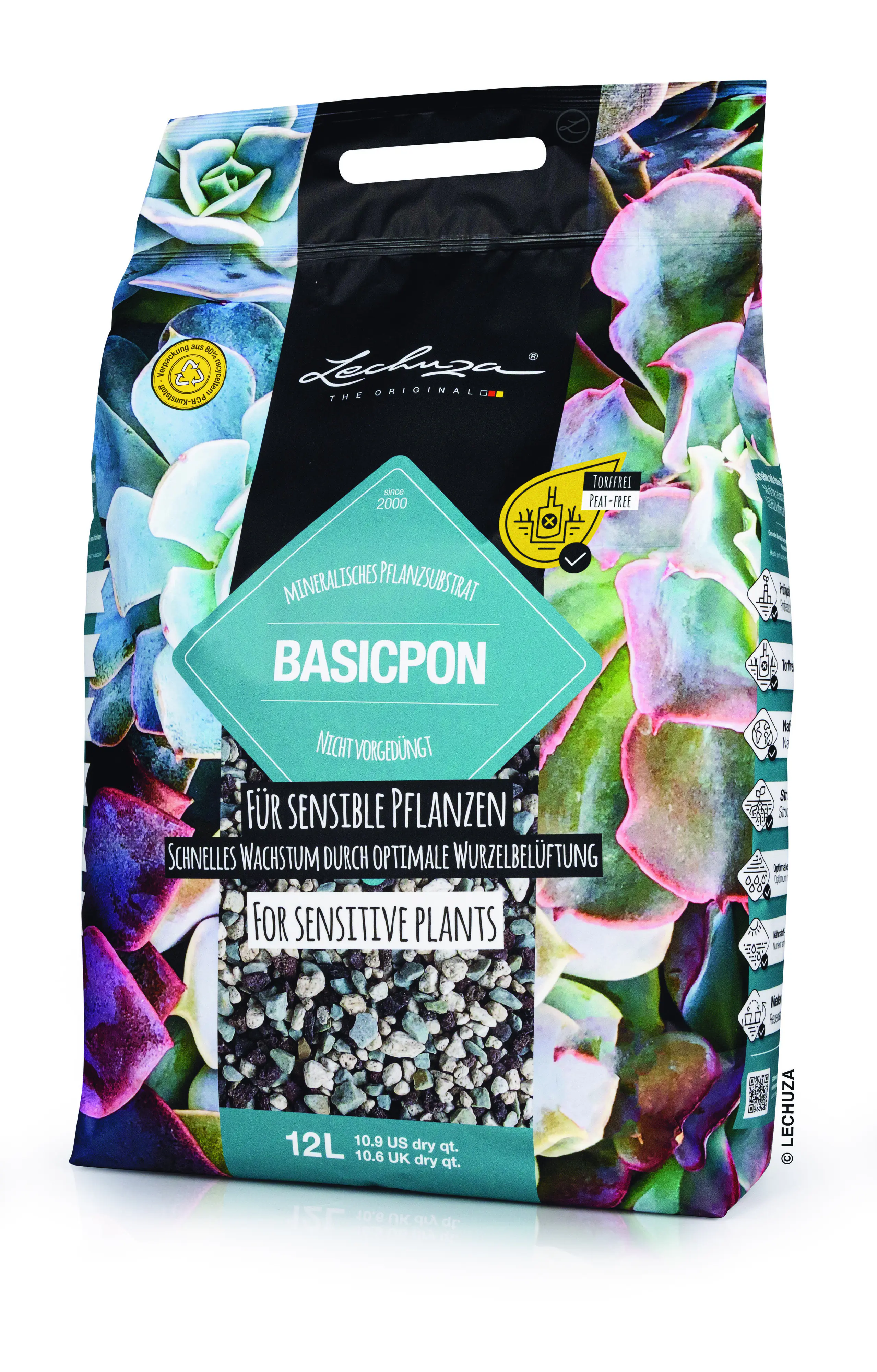 Lechuza Basicpon Pflanzsubstrat für empfindliche Pflanzen 12 L torffrei