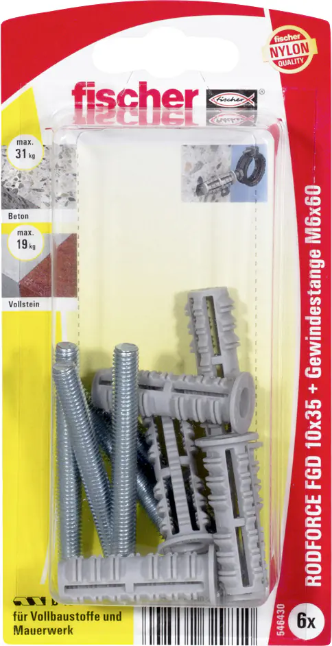 Fischer Gewindestangendübel 6.0 x 35 mm - 6 Stück