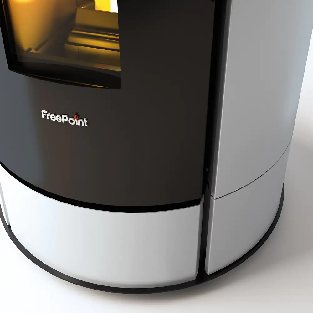 FreePoint Pelletofen Globe Stahl 10,5 kW schwarz-weiß