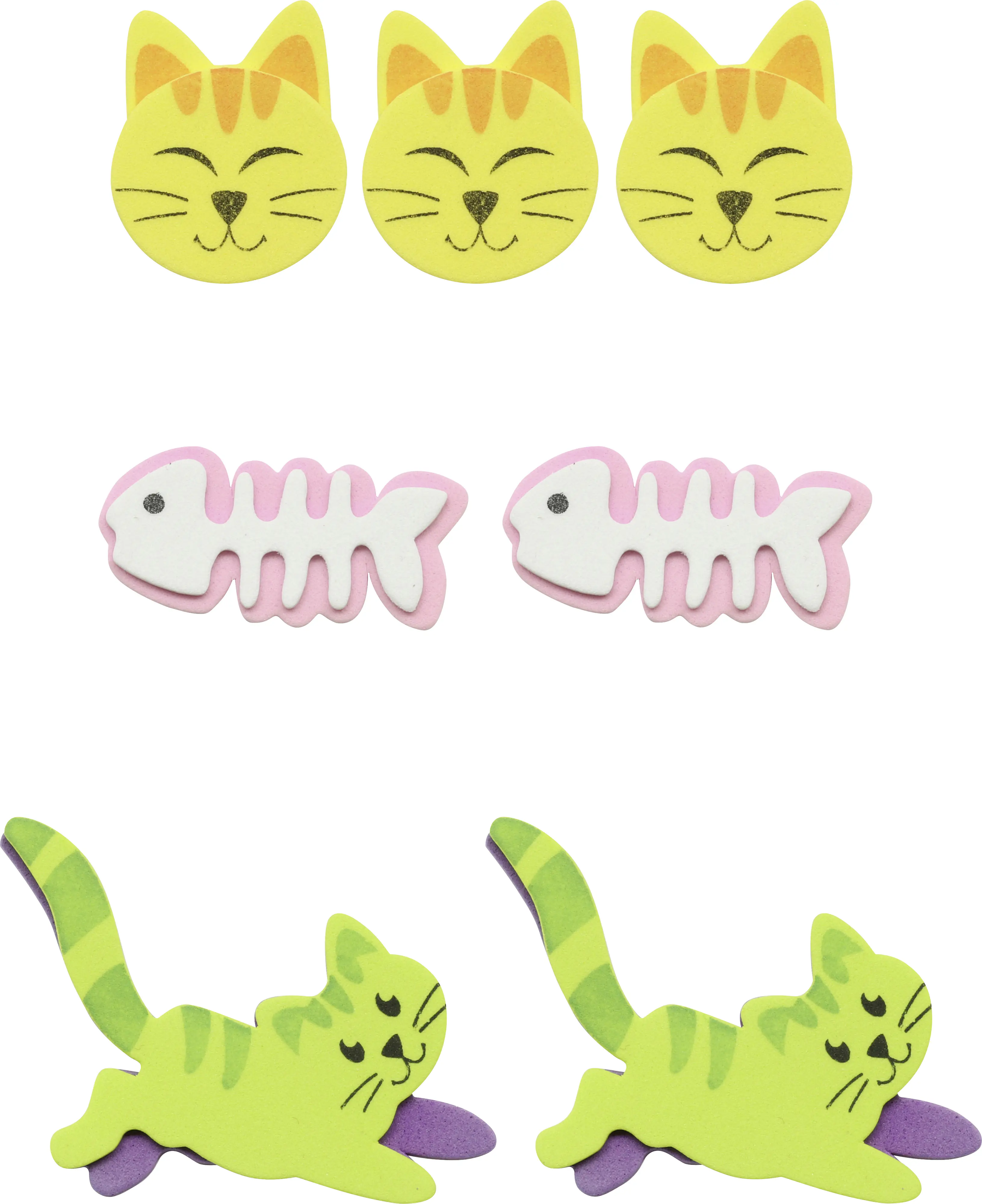 Glorex Moosgummi Sticker Katzen 18 Stück