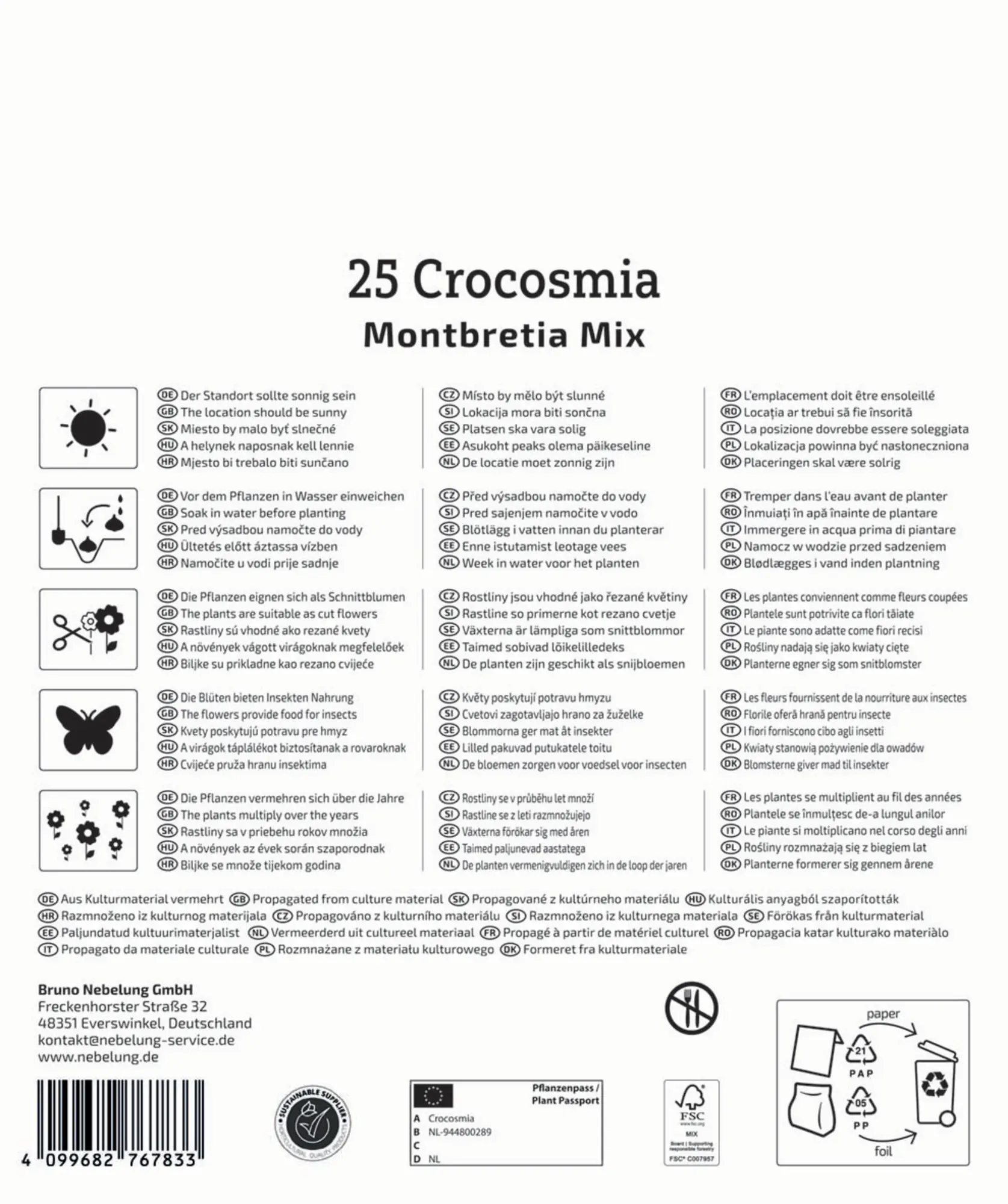 Kiepenkerl Mega-Pack Frühjahrsblumenzwiebel Montbretien Mischung 25 Stück