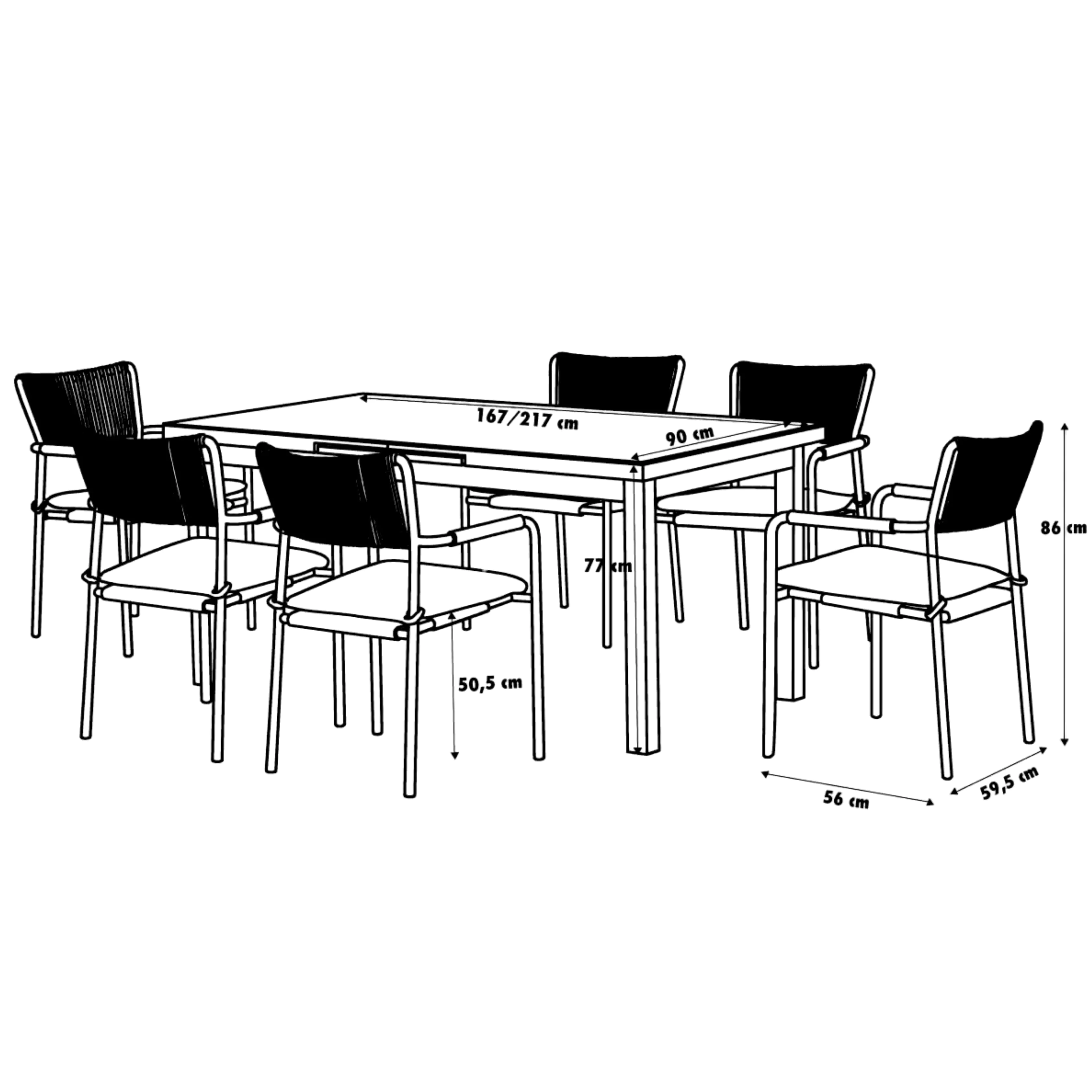 Primaster Garten-Essgruppe Rhodos mit ausziehbarem Tisch  Primaster Garten-Essgruppe Rhodos mit ausziehbarem Tisch