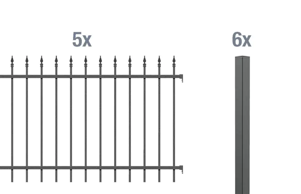Alberts Komplettset Zaun Chaussee 10 m 120 cm anthrazit zE Alberts Komplettset Zaun Chaussee 10 m 120 cm anthrazit zE