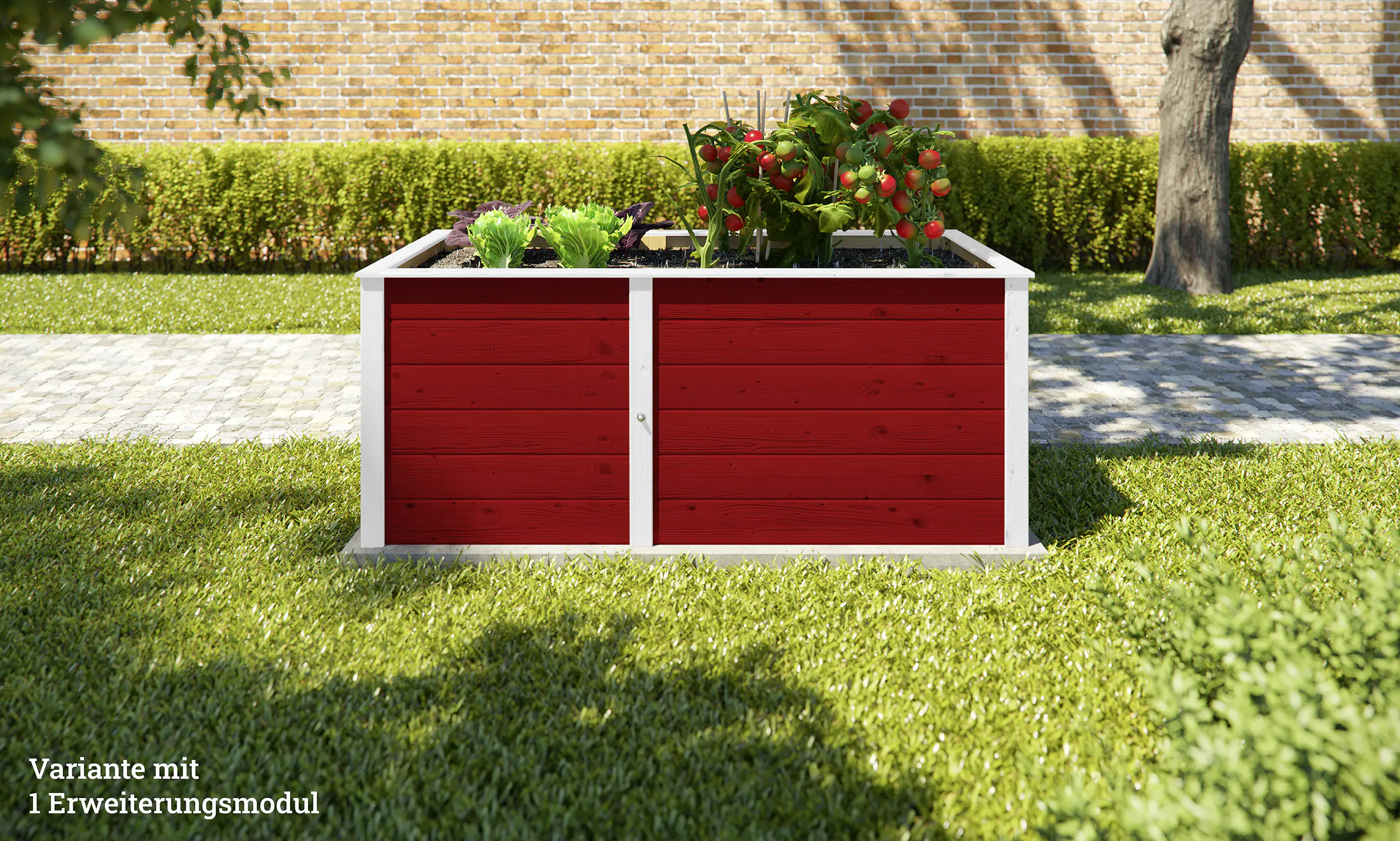 Weka Ergänzungssatz Hochbeet Modular , 21 mm, rot, 67 cm