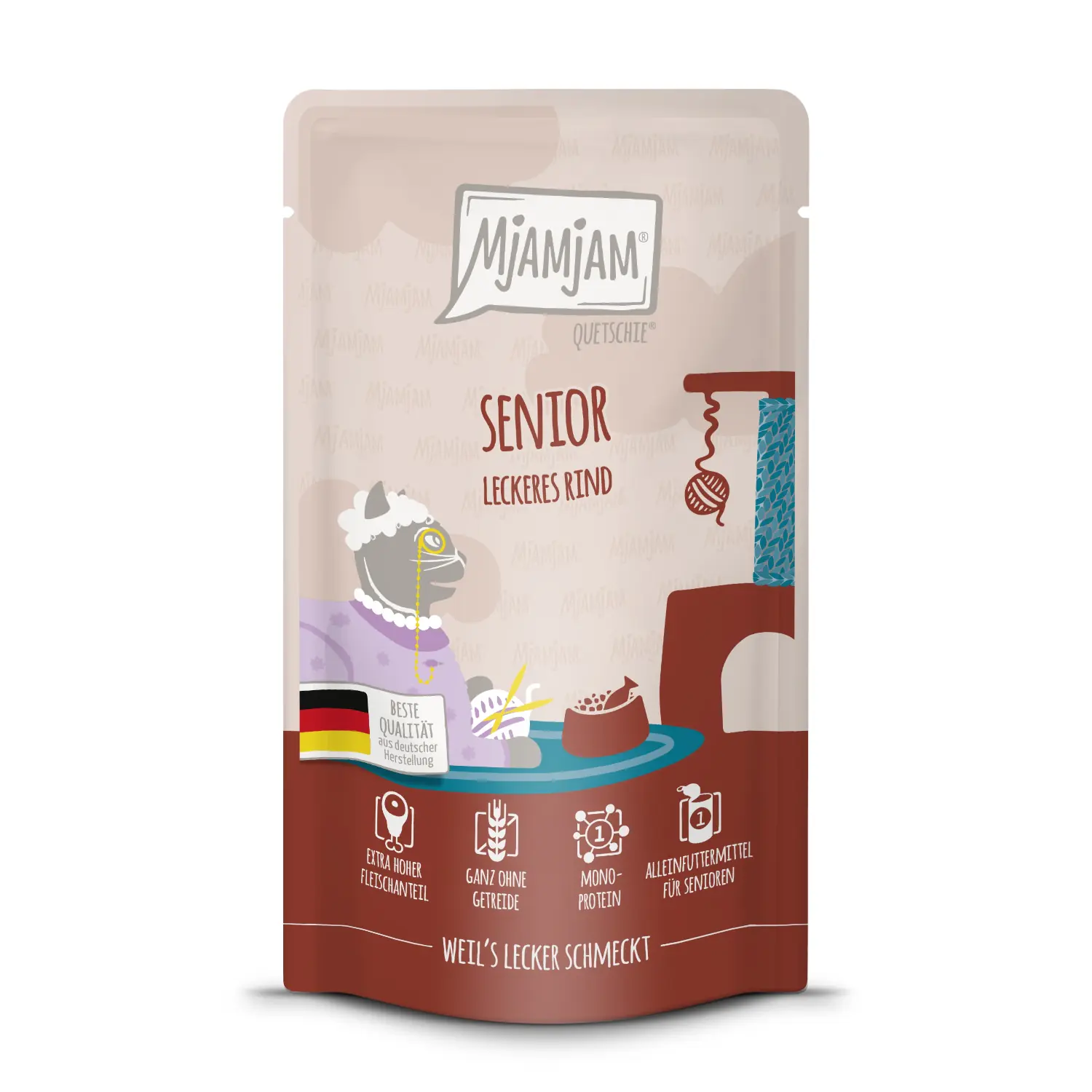 MjAMjAM Quetschie Katzennassfutter Adult getreidefrei 125 g Rind