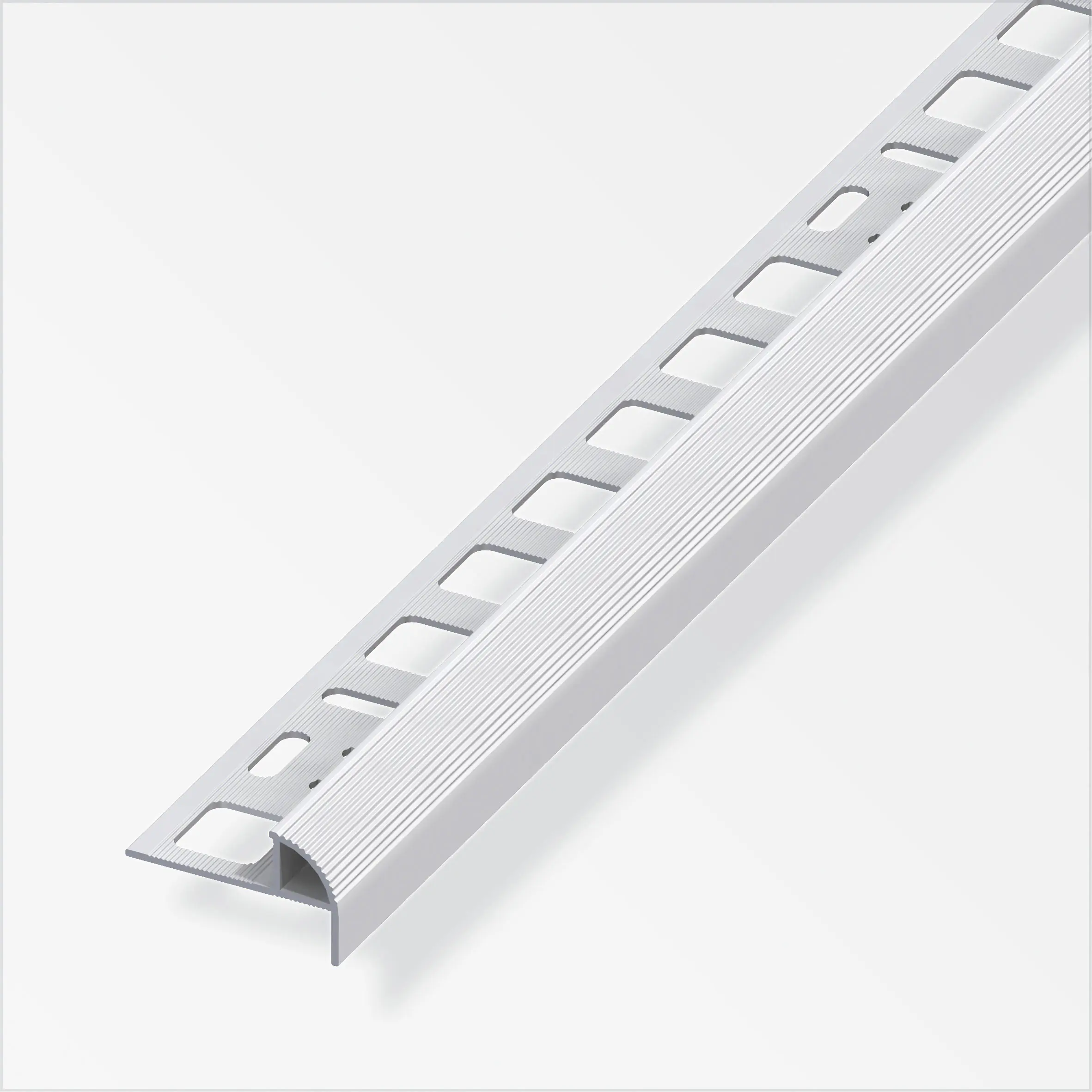alfer Treppenkantenprofil 1 m, 10 x 19.5 x 7.5 mm Alu eloxiert silber