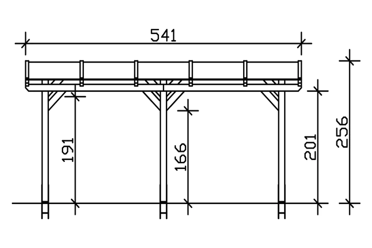 SKAN HOLZ Terrassenüberdachung Siena 541 x 250 cm, Leimholz, natur