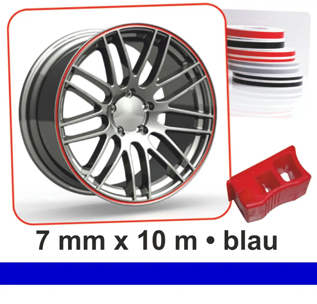 Hermann Schütz Zierstreifen Wheel-Stripes für Autofelgen blau 7mm x 10m